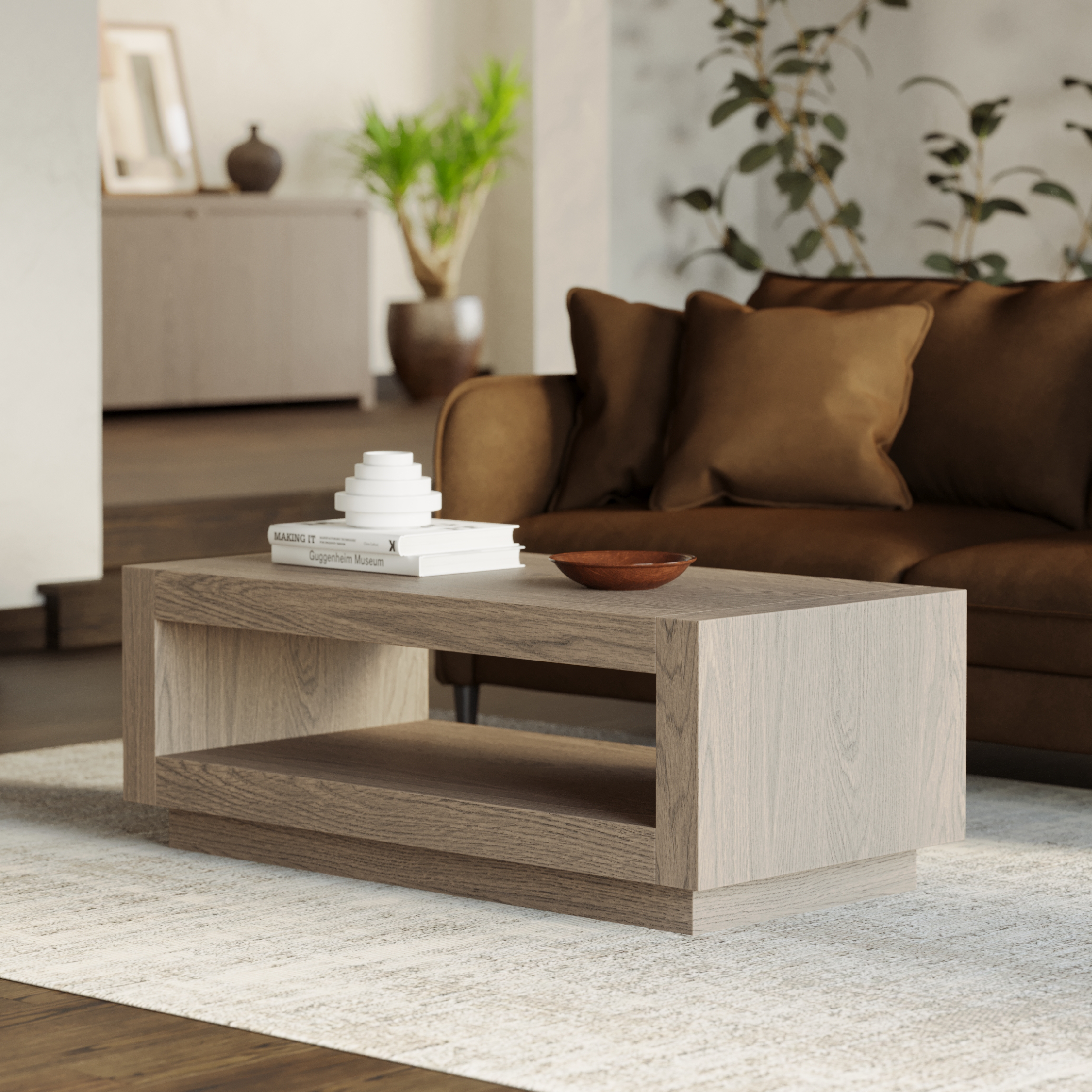 Artemis Contemporary Wooden Coffee Table in Refined White Finish in Accent Tables by Maven Lane