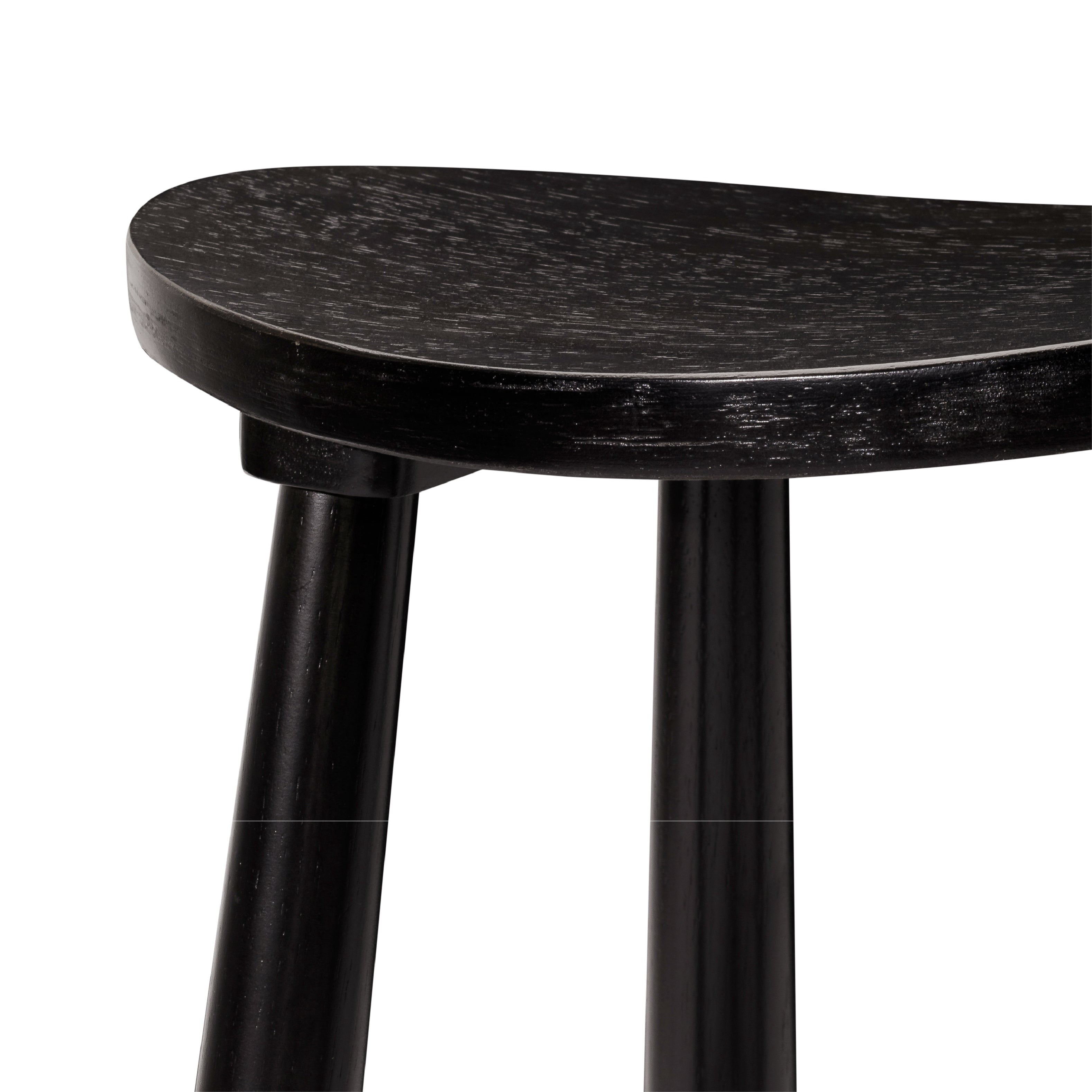 Luna Counter Height Kitchen Stool - Rustic Black Wood Finish in Stools by Maven Lane