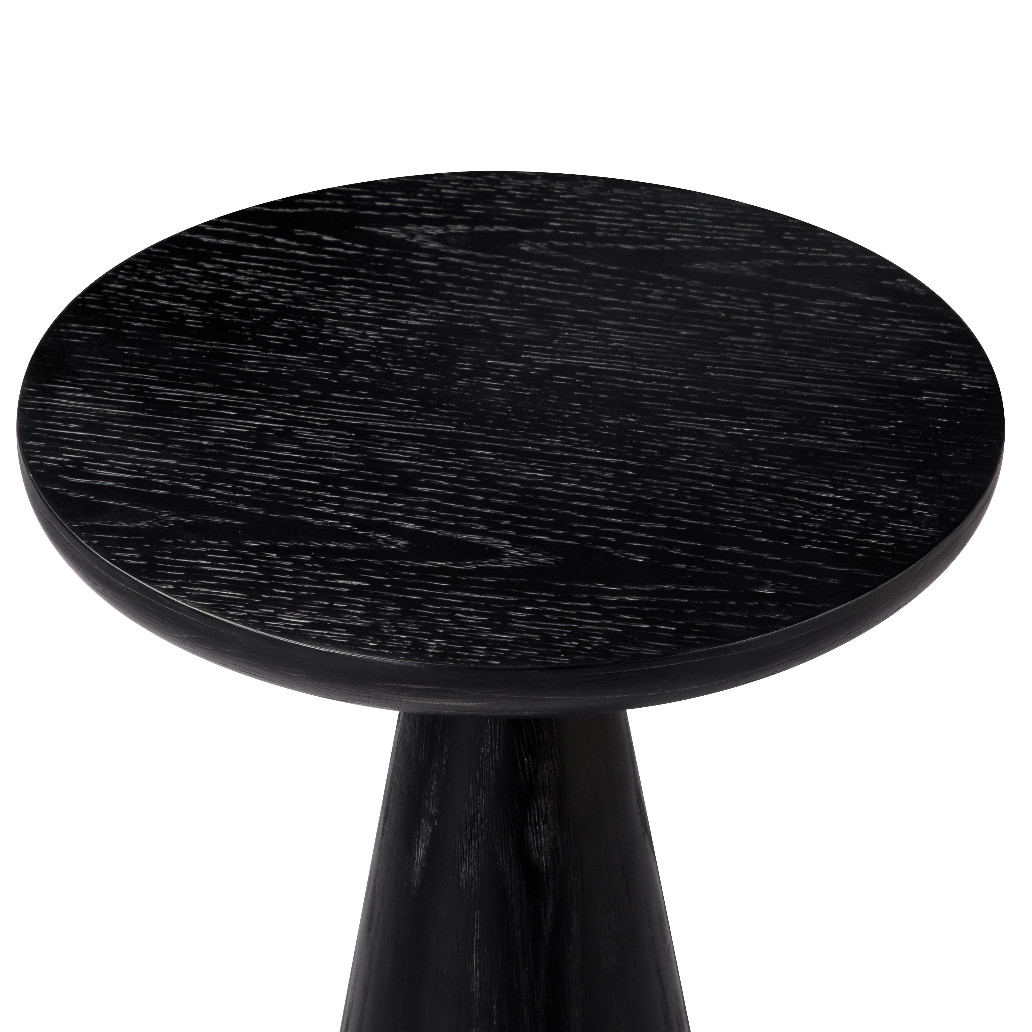 Owen rustic wooden drink table in aged black in Accent Tables by Maven Lane