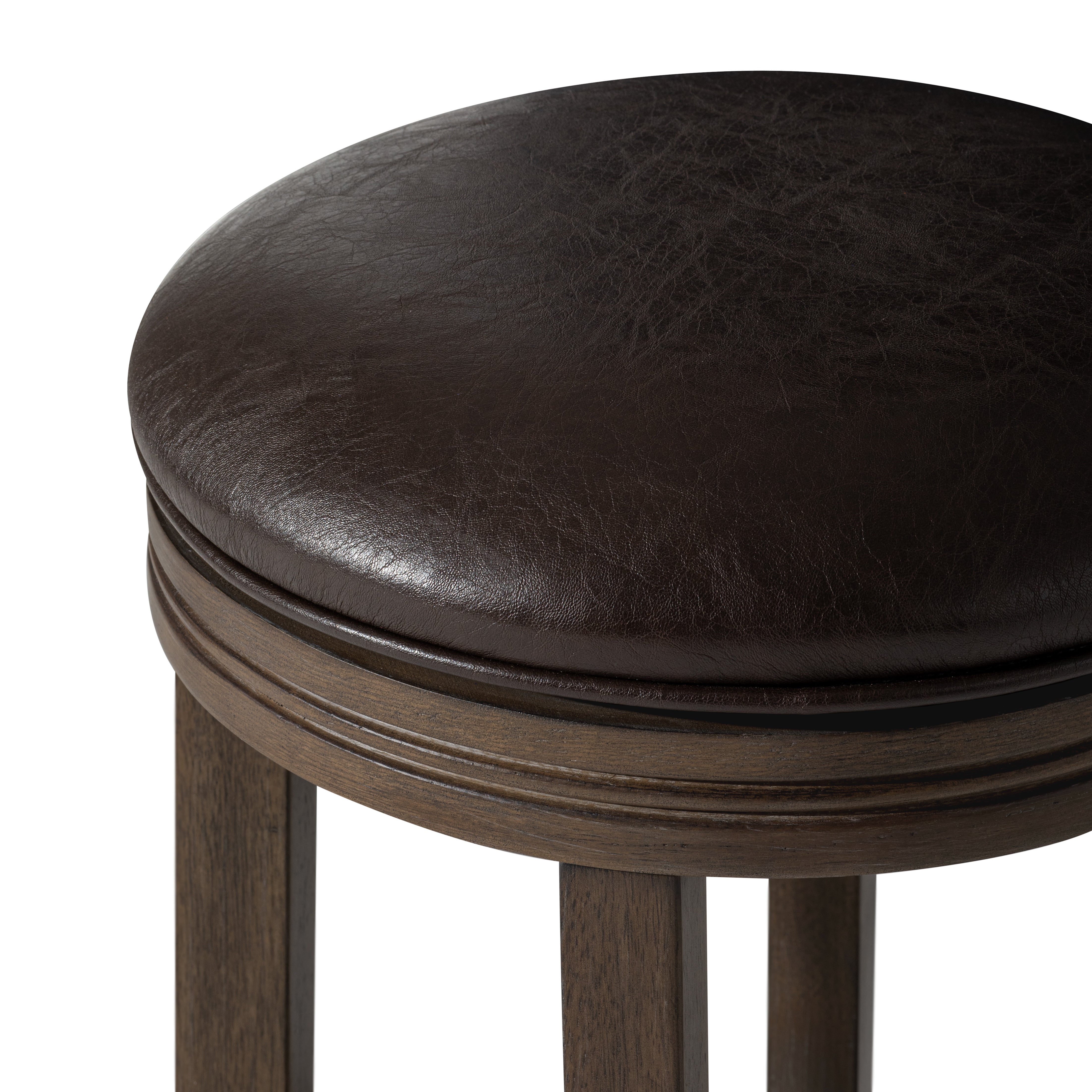 26" Eva Counter Height Kitchen Stool - Walnut Finish with Marksman Saddle Vegan Leather in Stools by Maven Lane