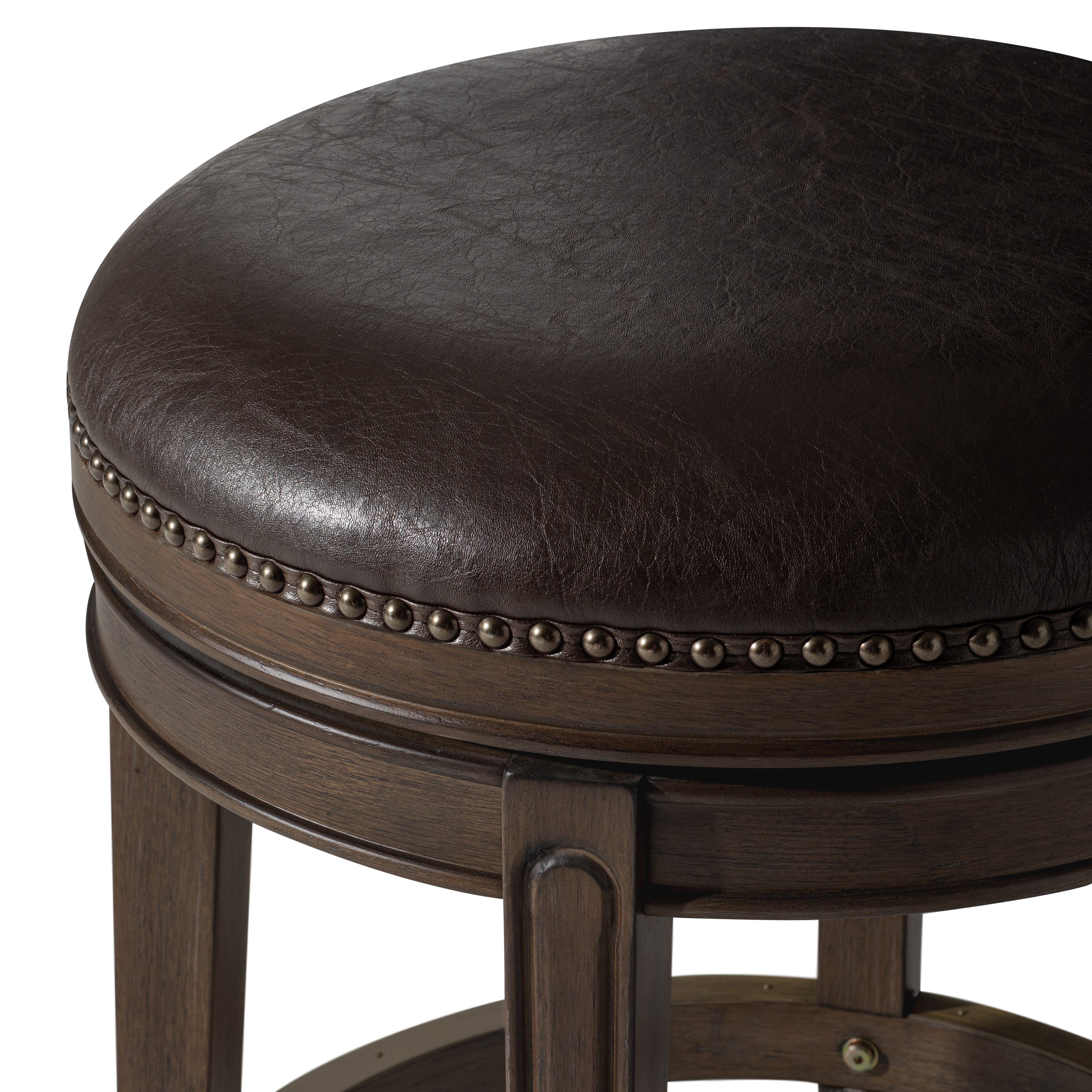 26" Alexander Backless Counter Stool in Walnut Finish with Marksman Saddle Vegan Leather in Stools by Maven Lane