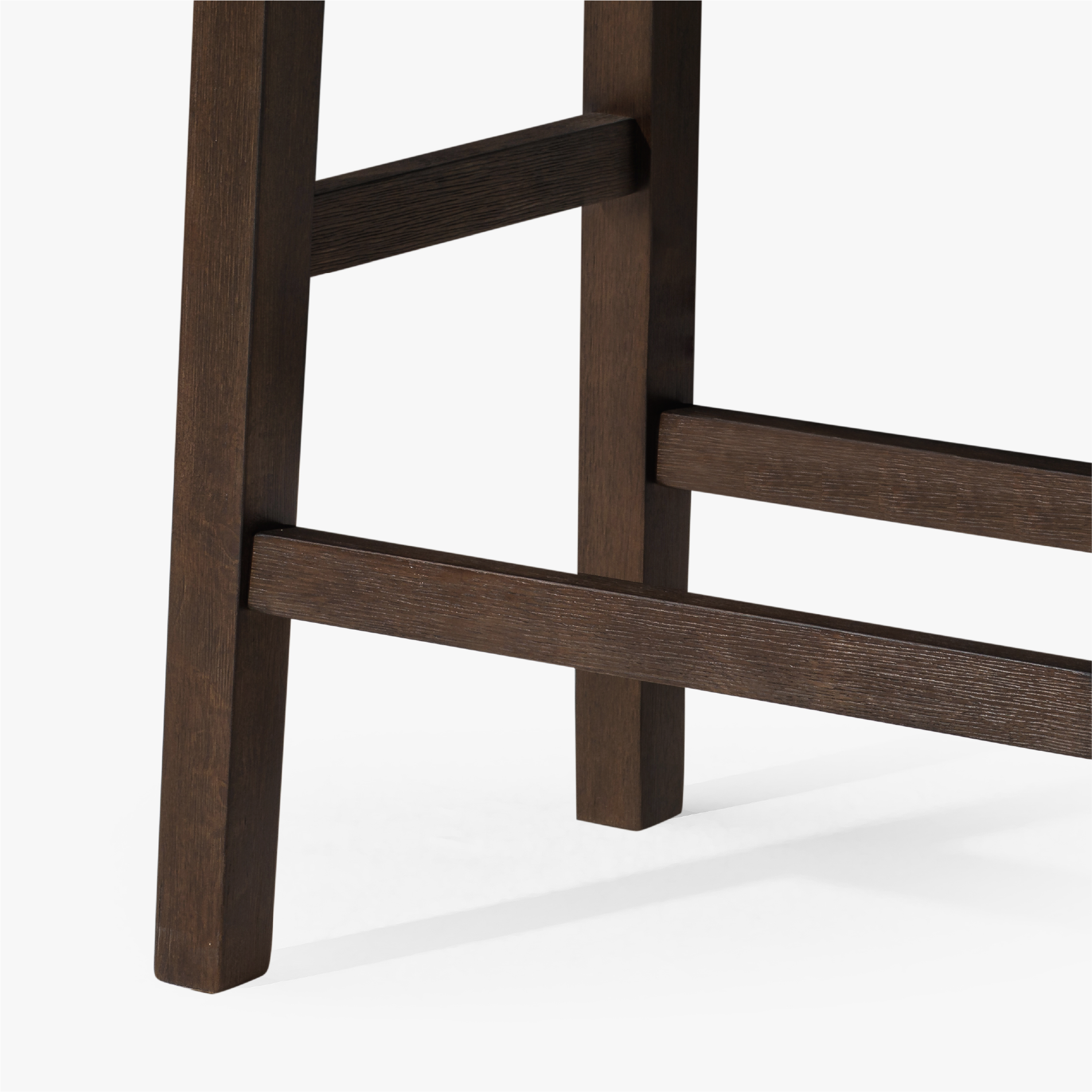 26" Emerson counter height kitchen stool - weathered brown wood finish with marksman saddle vegan leather in Stools by Maven Lane