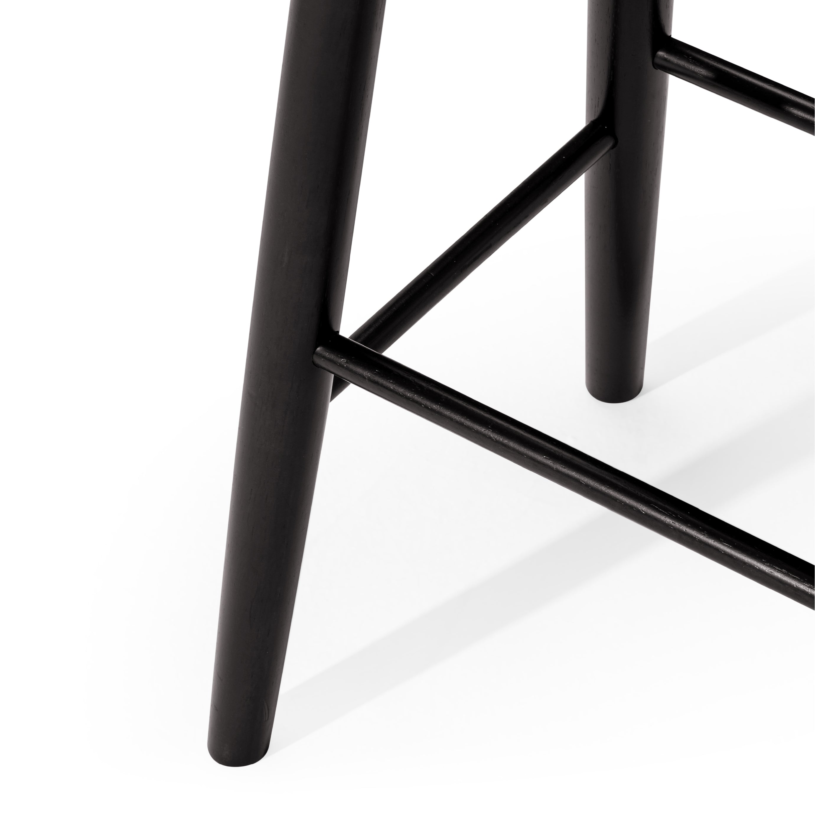 Luna Counter Height Kitchen Stool - Rustic Black Wood Finish in Stools by Maven Lane