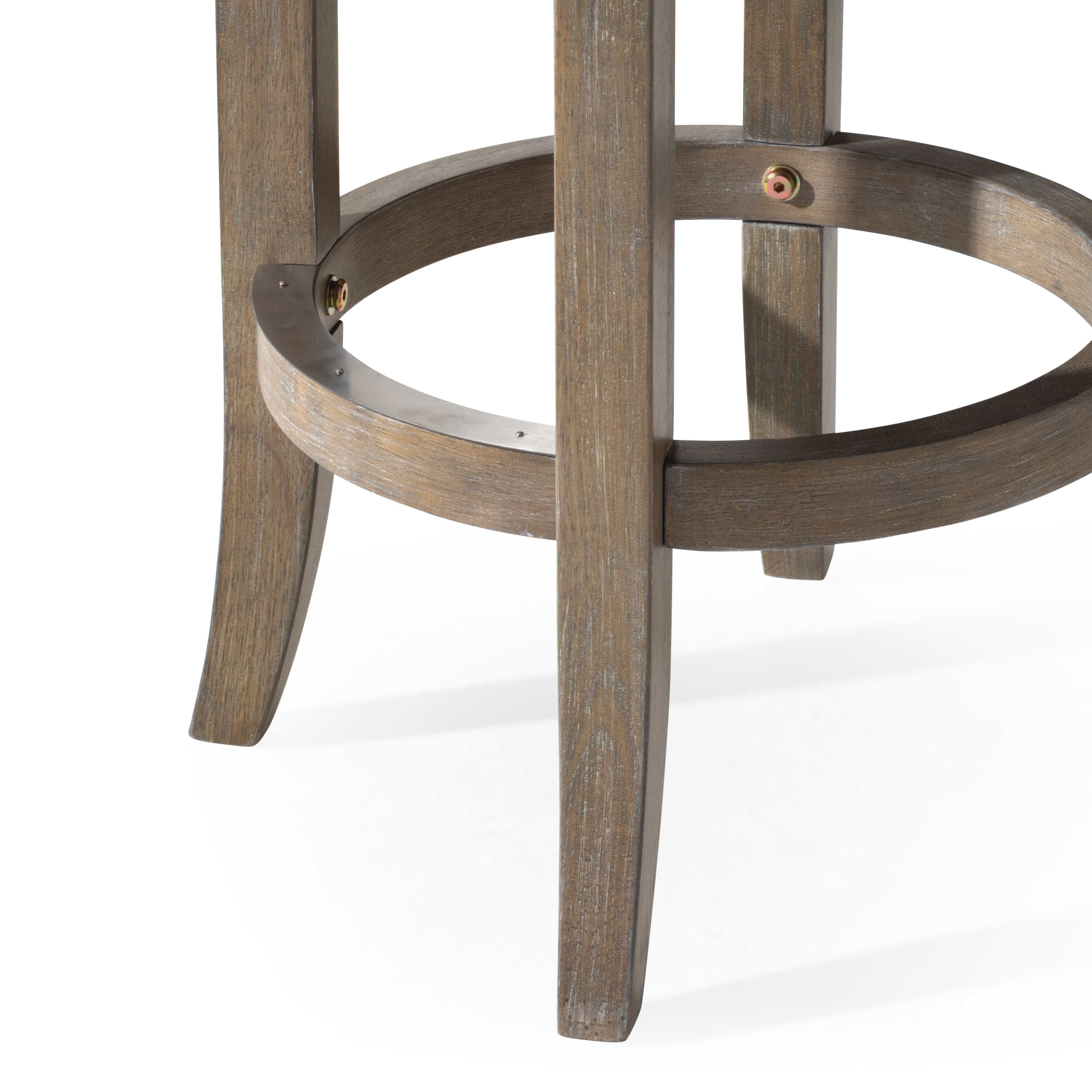 26" Eva swivel counter height kitchen stool - reclaimed oak finish with ronan stone vegan leather in Stools by Maven Lane
