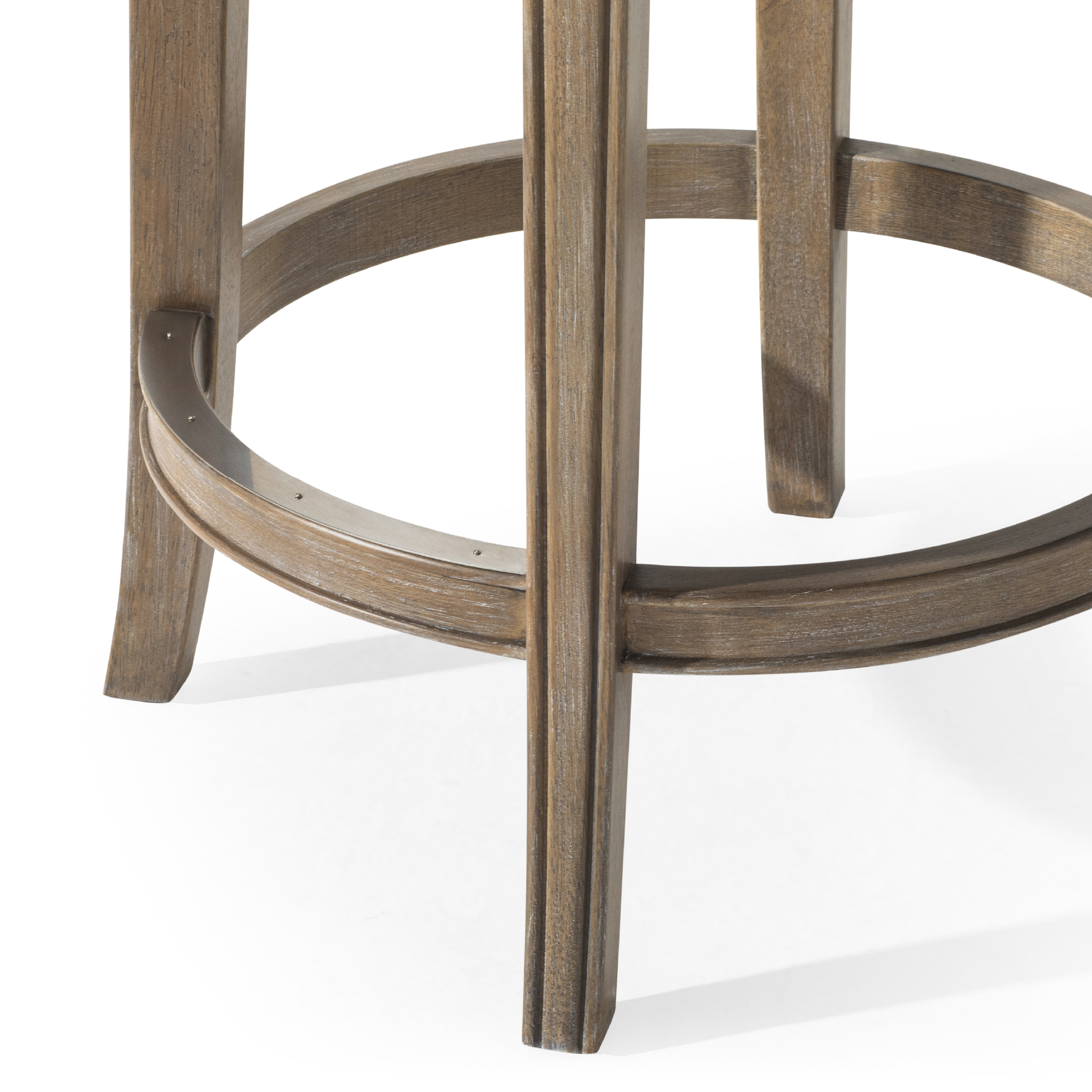27" Alexander swivel counter height kitchen stool - reclaimed oak finish with ronan stone vegan leather in Stools by Maven Lane