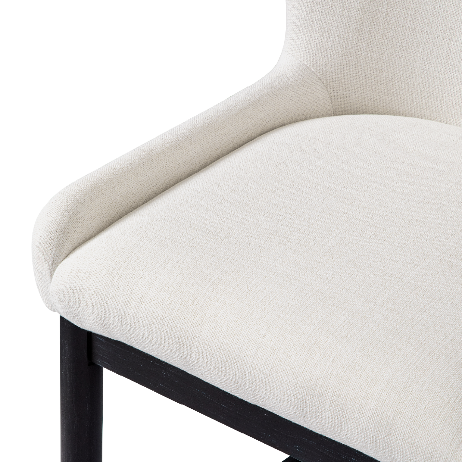 Gia Counter Height Kitchen Stool - Aged Black Finish with Dove Weave Fabric