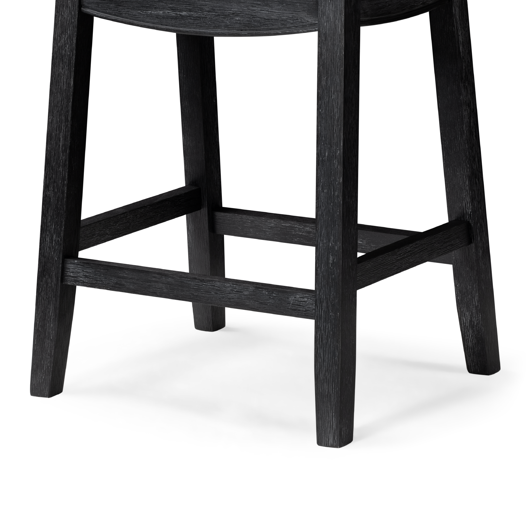 26" Sophia saddle backless counter height kitchen stool - aged black finish with snow white fabric in Stools by Maven Lane