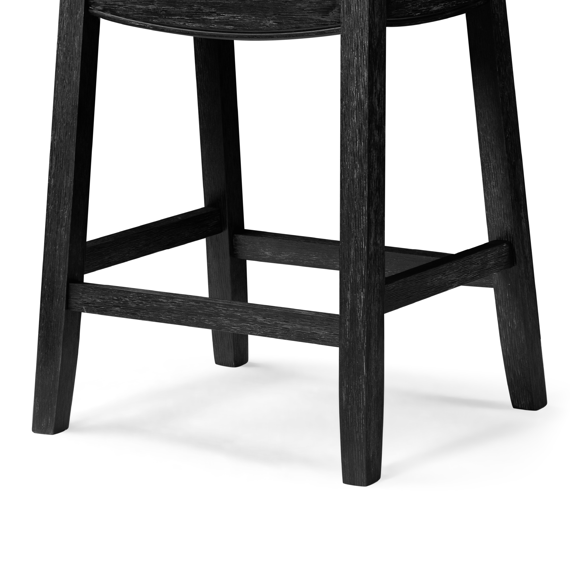 26" Sophia saddle backless counter height kitchen stool - aged black finish with charcoal black vegan leather in Stools by Maven Lane