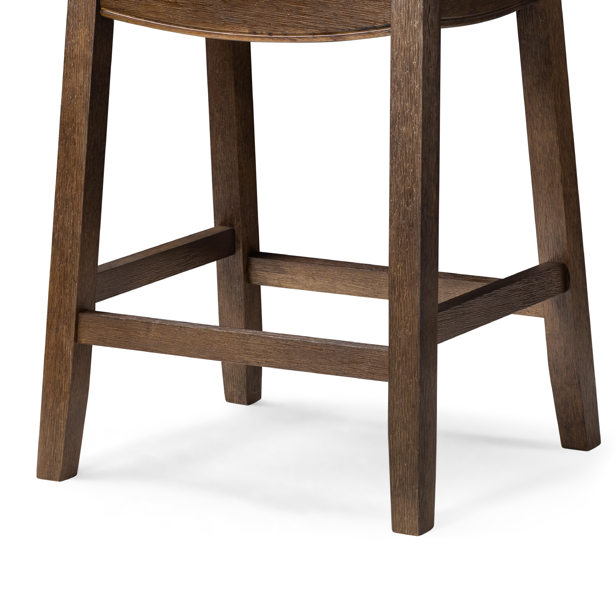 26" Sophia saddle backless counter height kitchen stool - aged brown finish with cocoa brown vegan leather in Stools by Maven Lane