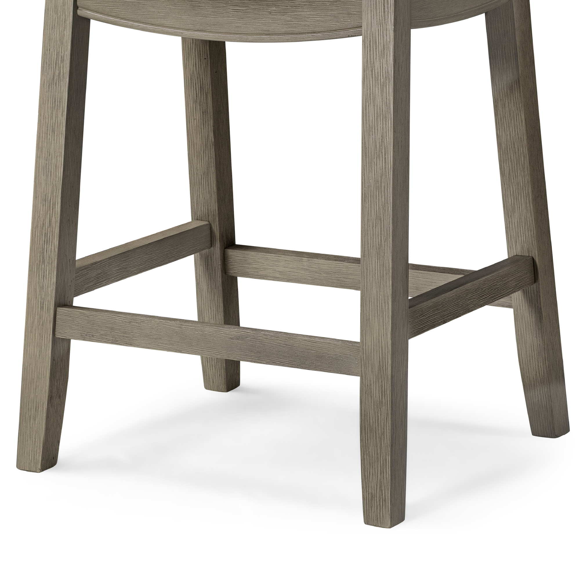 26" Sophia saddle backless counter height kitchen stool - aged grey finish with pebble grey vegan leather in Stools by Maven Lane