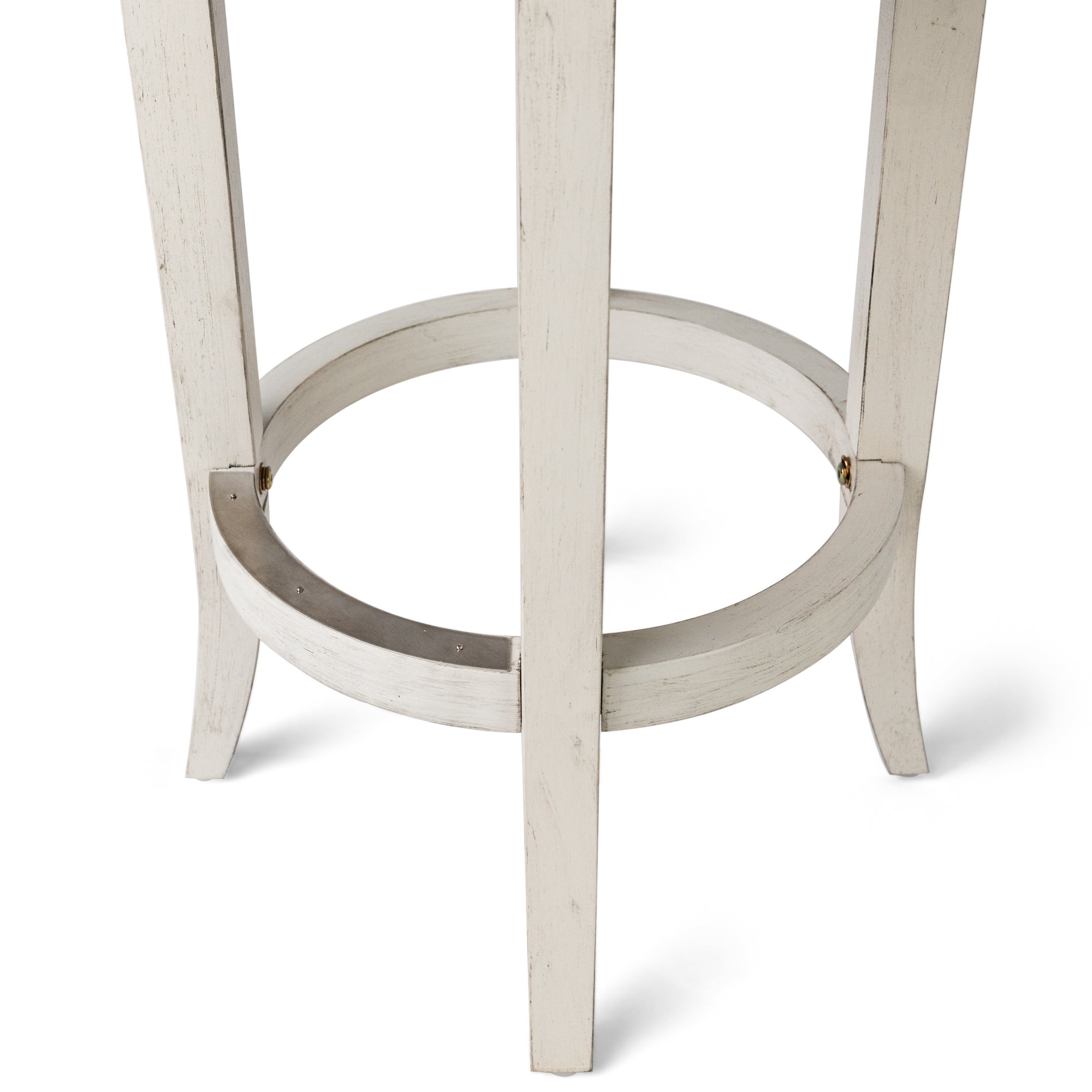 Eva Swivel Bar Stool in White Oak Finish with Natural Fabric Upholstery in Stools by Maven Lane