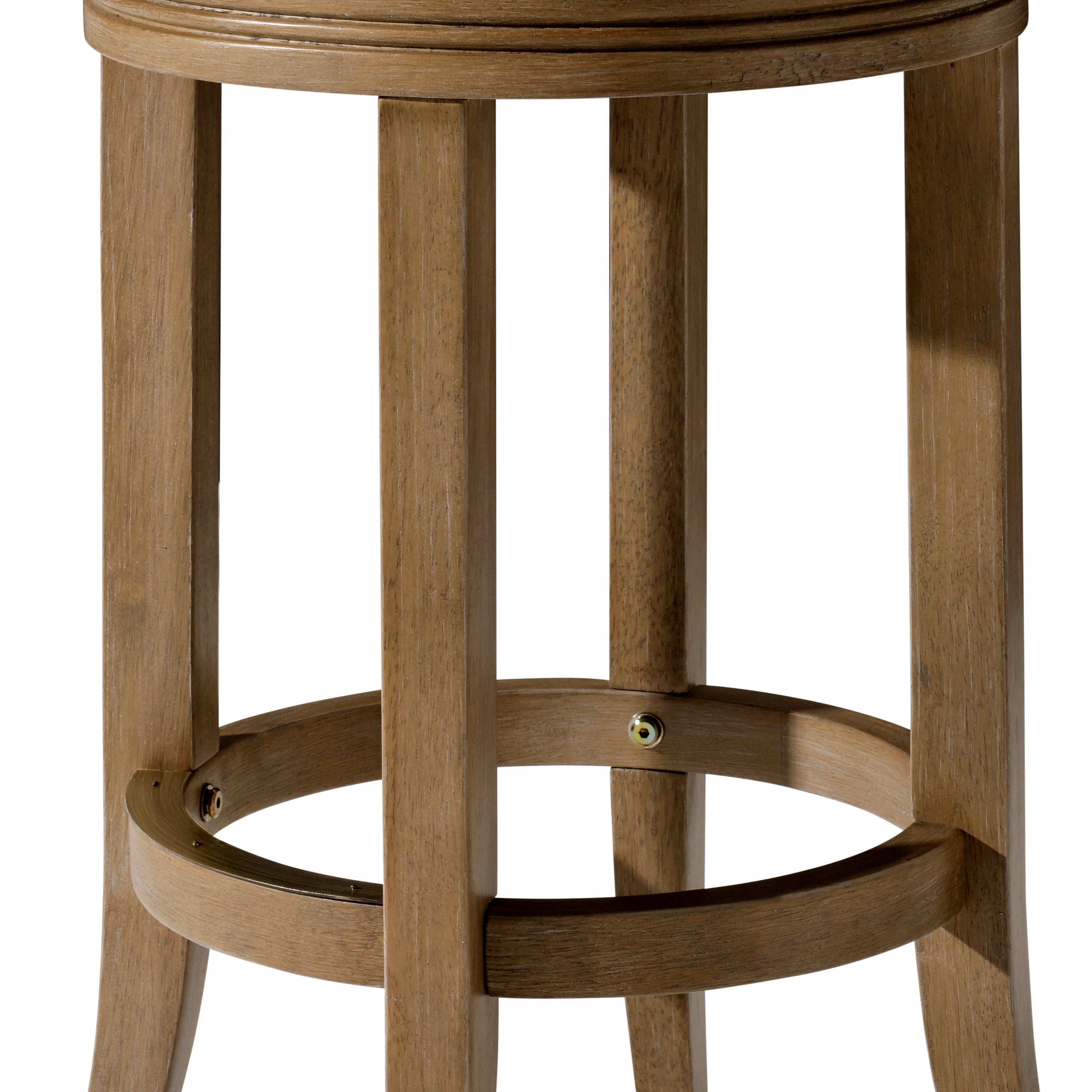 Eva Swivel Counter Height Kitchen Stool - Weathered Oak Finish with Avanti Bone Vegan Leather in Stools by Maven Lane