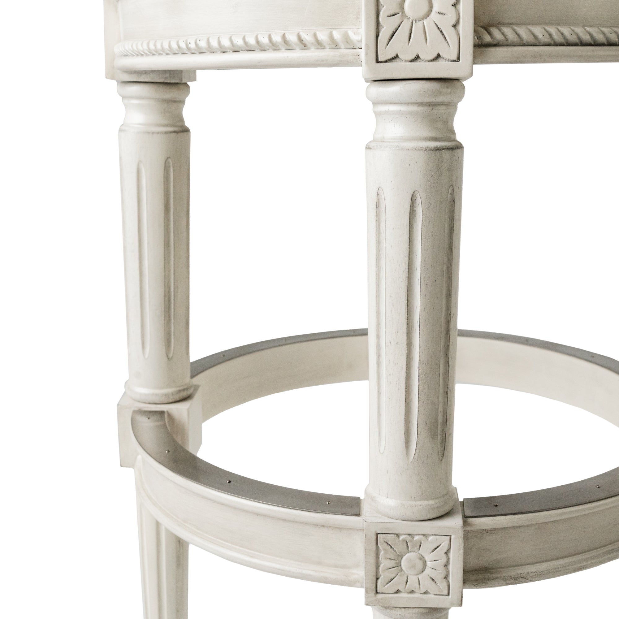 Pullman Backless Swivel Bar Stool In White Oak Finish With Natural Fabric Upholstery in Stools by Maven Lane