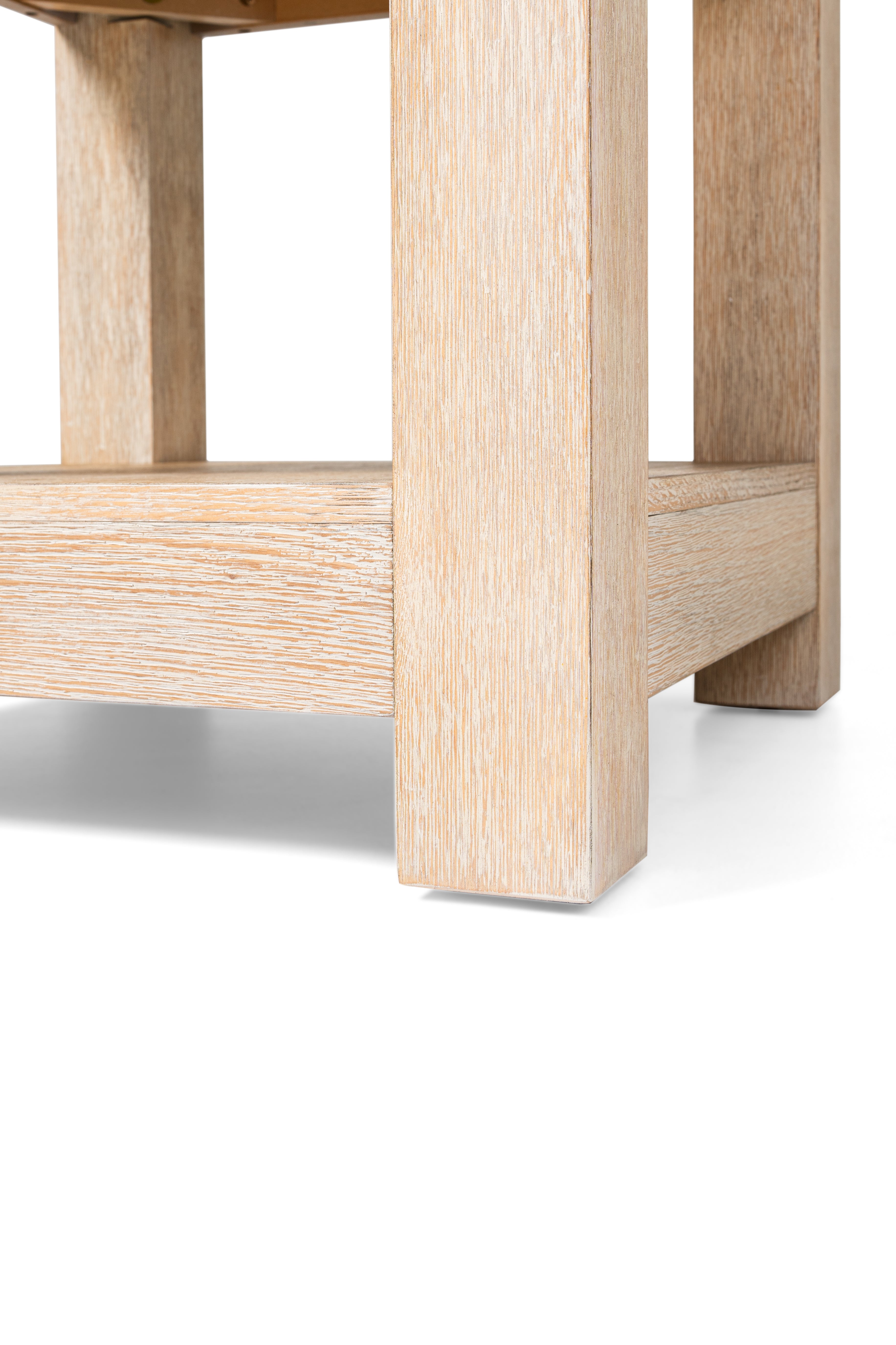 Paulo Wooden Side Table in Weathered White Finish in Accent Tables by Maven Lane