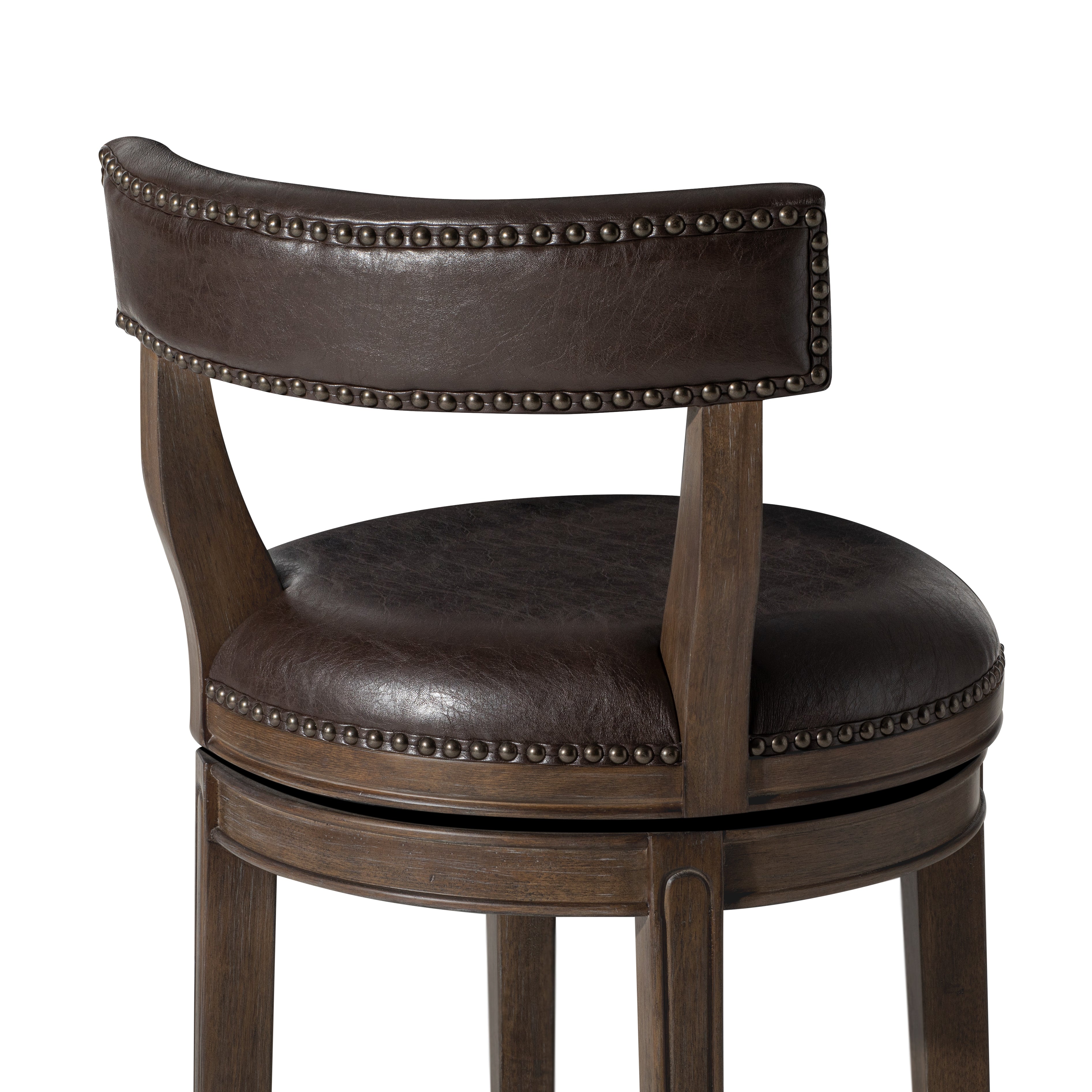 26" Alexander Counter Stool in Walnut Finish with Marksman Saddle Vegan Leather in Stools by Maven Lane