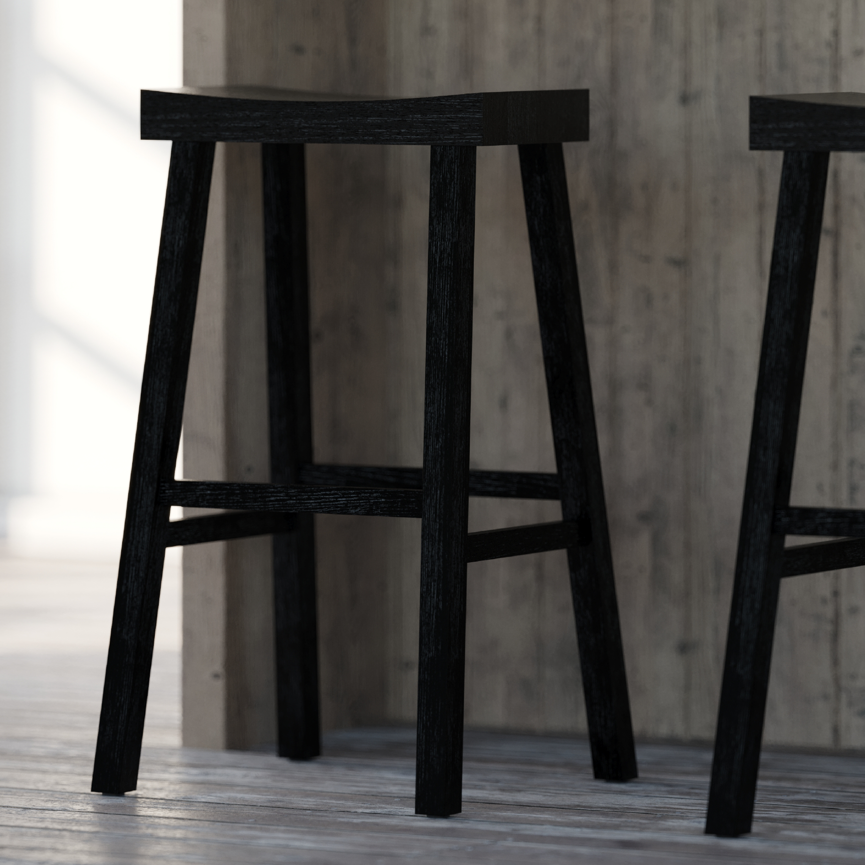 Vincent Bar Stool in Antiqued Black Finish in Stools by Maven Lane