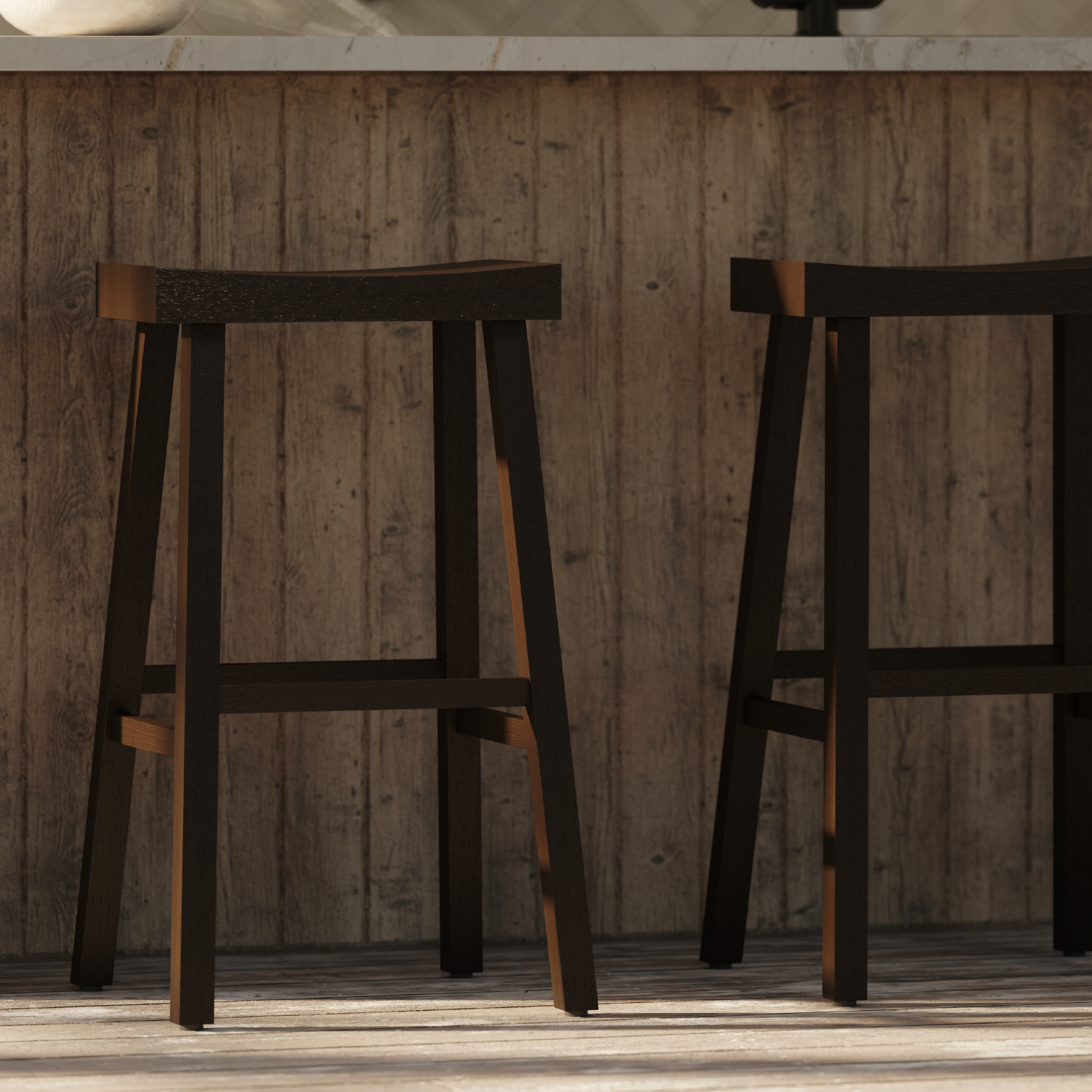 Vincent Bar Stool in Antiqued Brown Finish in Stools by Maven Lane
