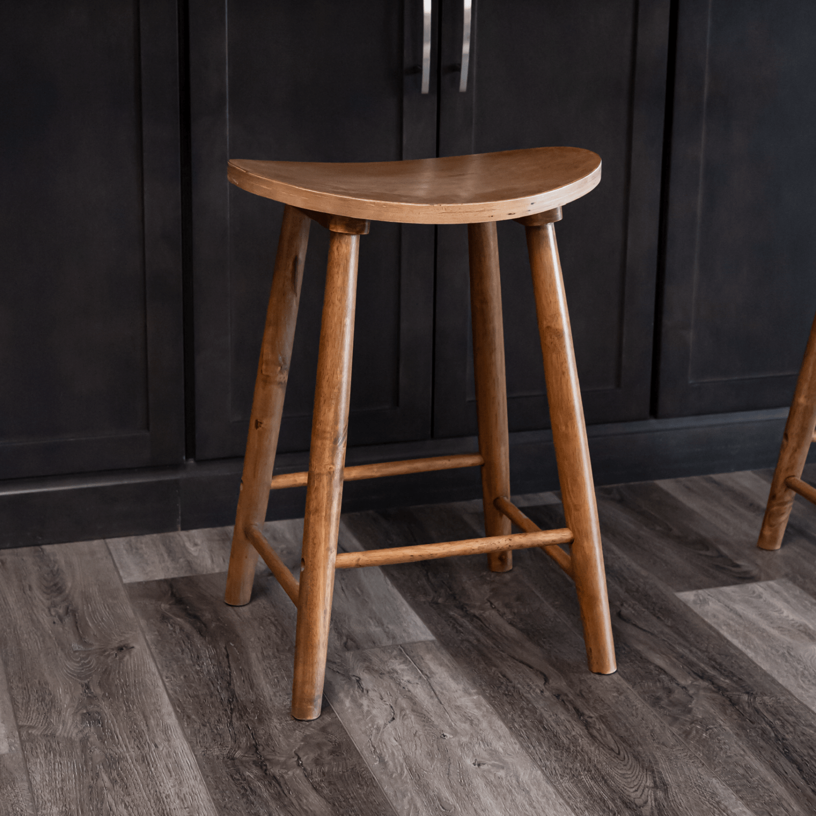 25" Luna Counter Stool in Rustic Natural Wood Finish in Stools by Maven Lane