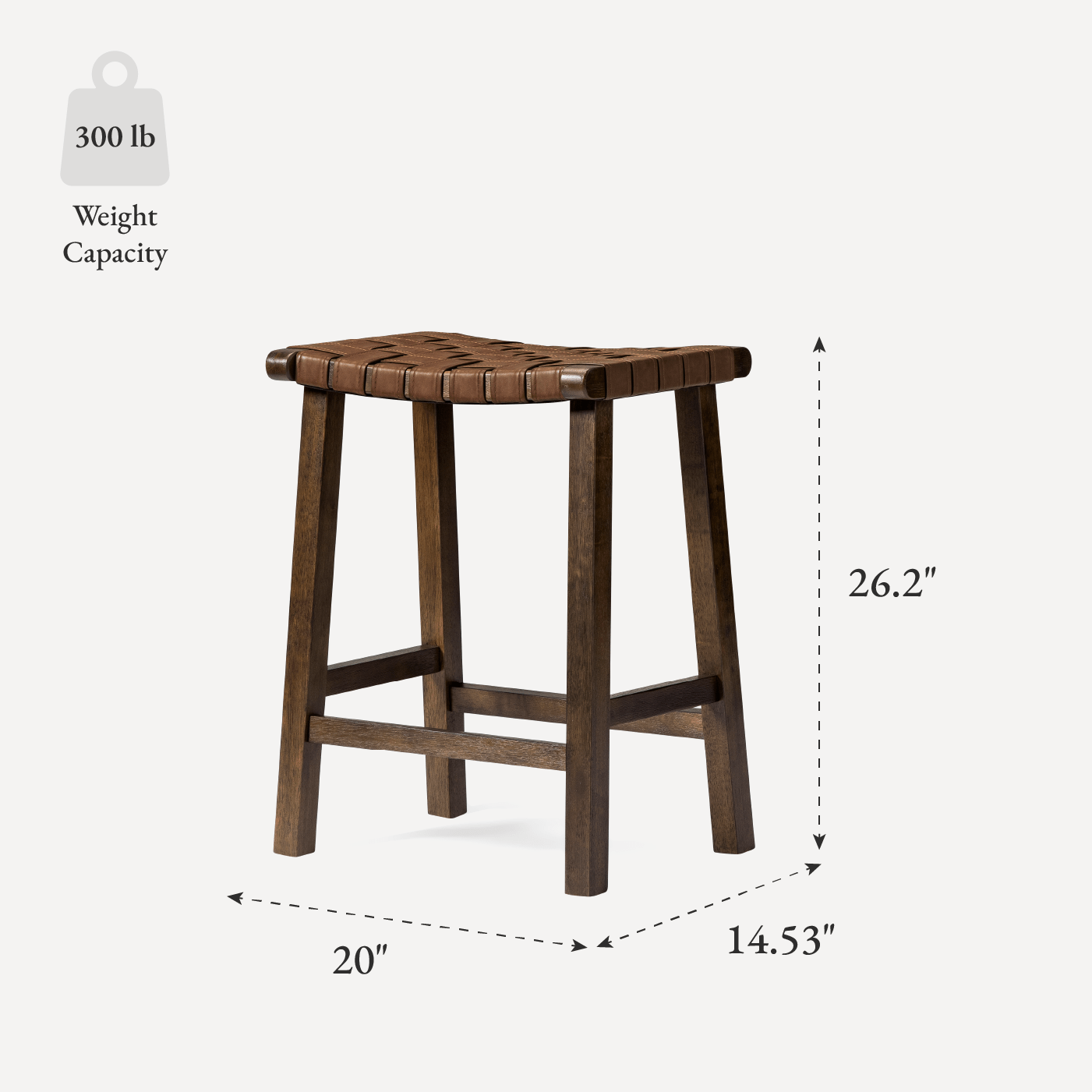 25" Noah Backless Counter Stool in Aged Brown Finish with Cocoa Brown Vegan Leather in Stools by Maven Lane