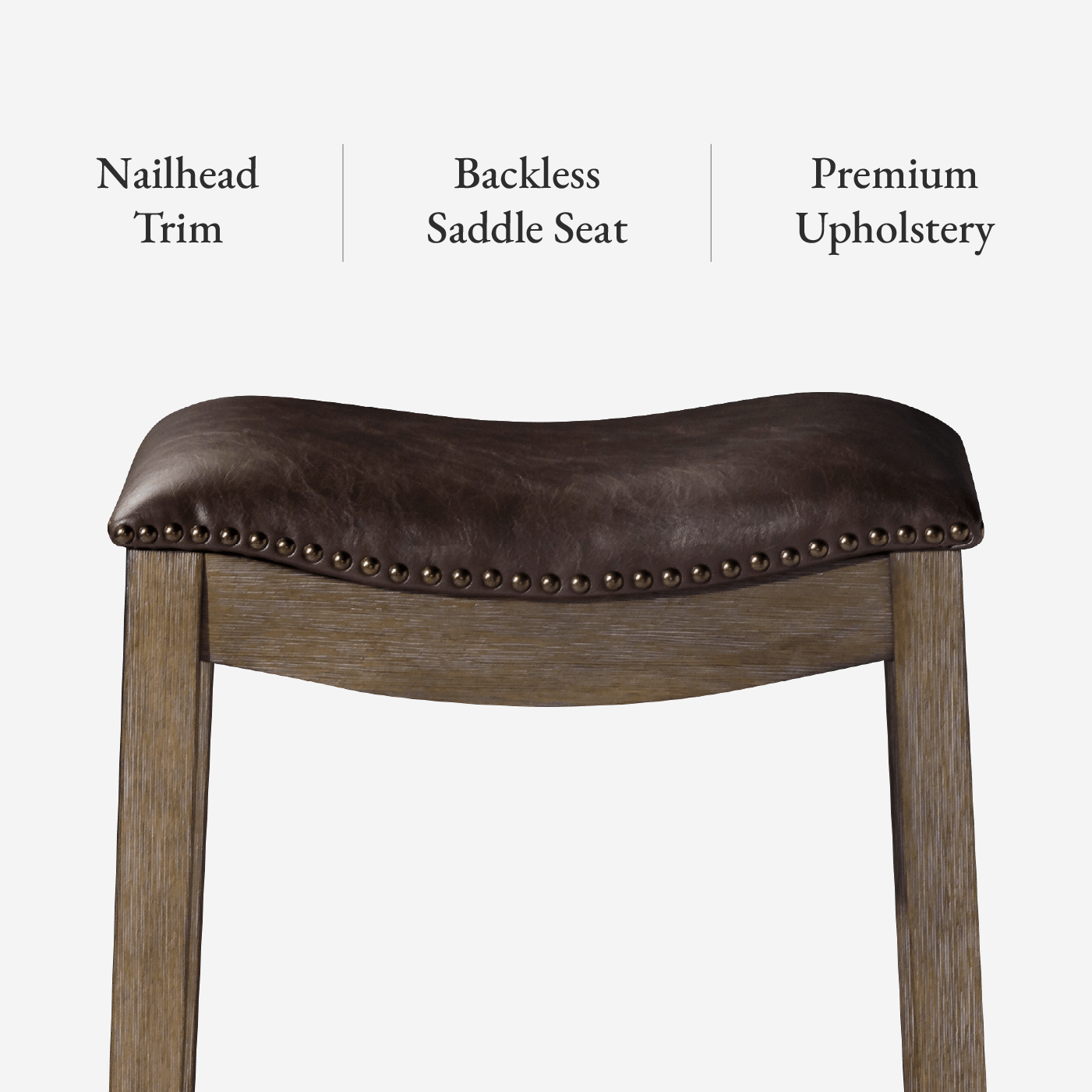 26" Adrien Saddle Counter Stool in Walnut Finish with Marksman Saddle Vegan Leather in Stools by Maven Lane