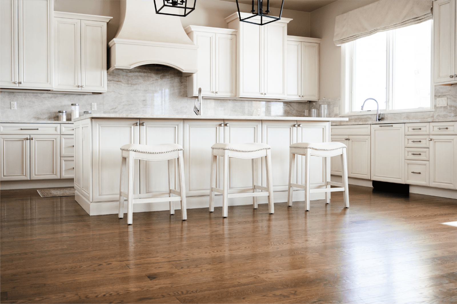 26" Adrien Saddle Counter Stool in White Oak Finish with Natural Fabric Upholstery in Stools by Maven Lane