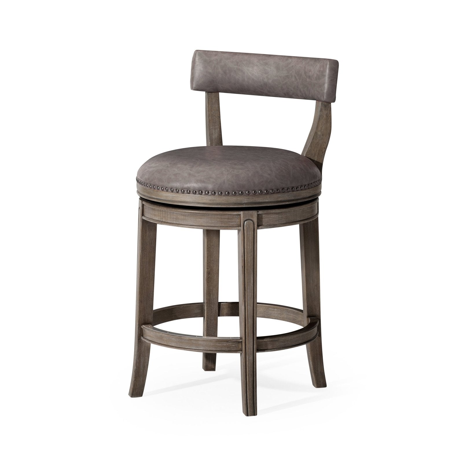 26" Alexander Counter Stool in Reclaimed Oak Finish with Ronan Stone Vegan Leather in Stools by Maven Lane