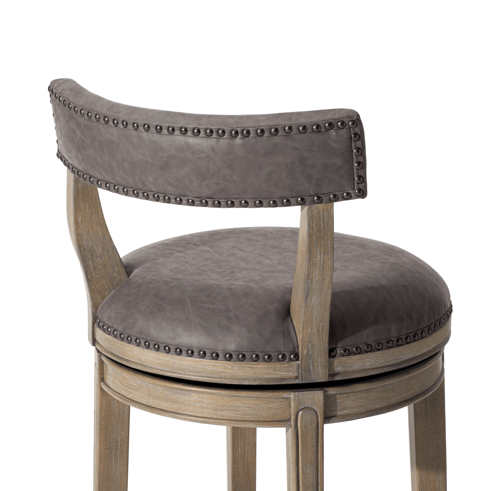26" Alexander Counter Stool in Reclaimed Oak Finish with Ronan Stone Vegan Leather in Stools by Maven Lane