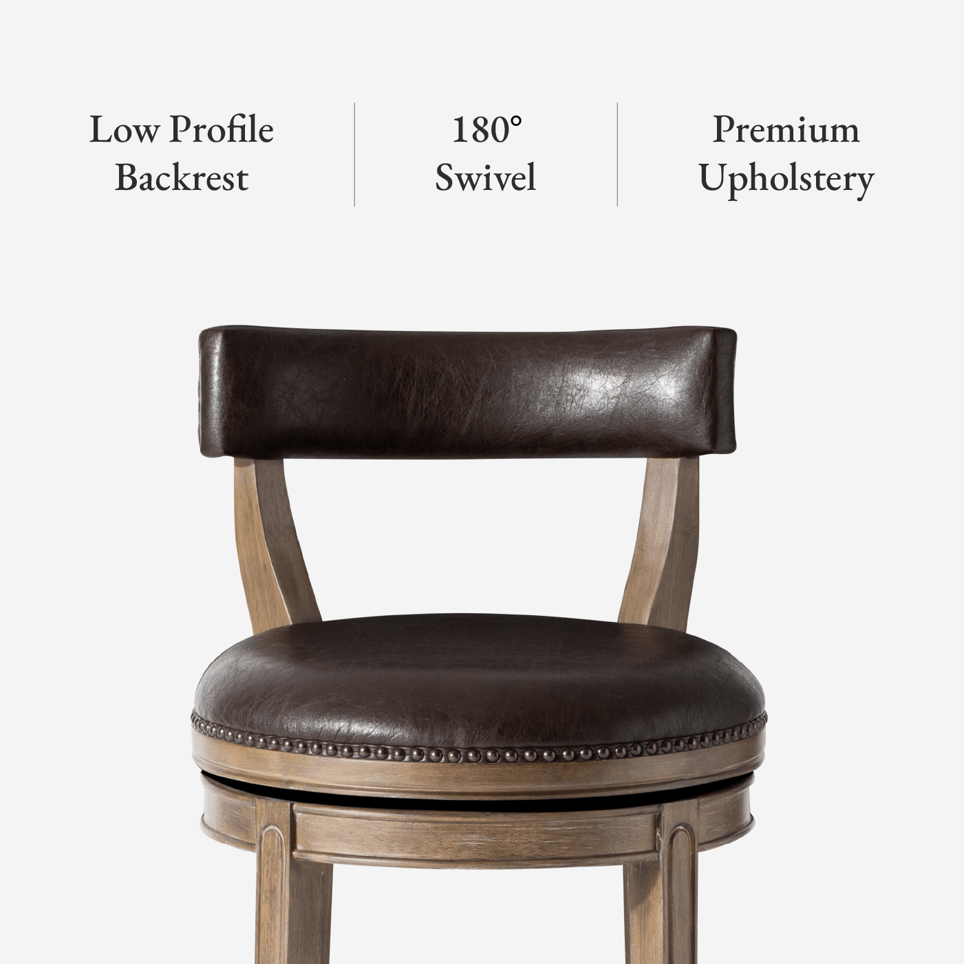 26" Alexander Counter Stool in Brown Finish with Brown Faux Leather Upholstery in Stools by Maven Lane