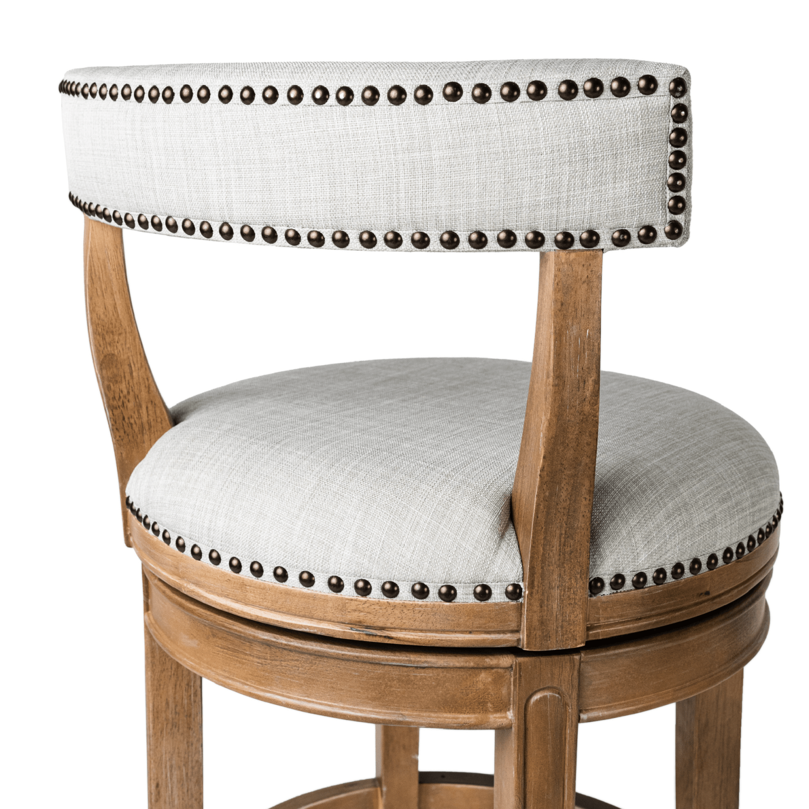 26" Alexander Counter Stool in Weathered Oak Finish with Sand Color Fabric Upholstery in Stools by Maven Lane