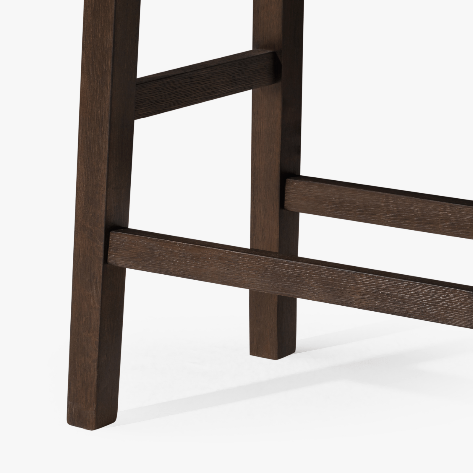 26" Emerson Counter Stool in Weathered Brown Wood Finish with Marksman Saddle Vegan Leather in Stools by Maven Lane