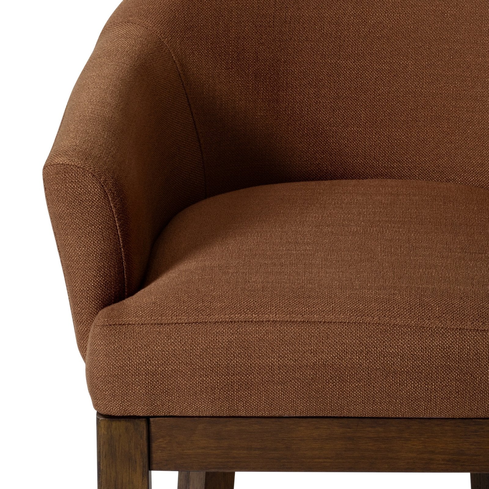 26" Isabella Swivel Counter Stool in Aged Brown Finish with Clay Canvas Fabric in Maven Lane by Maven Lane