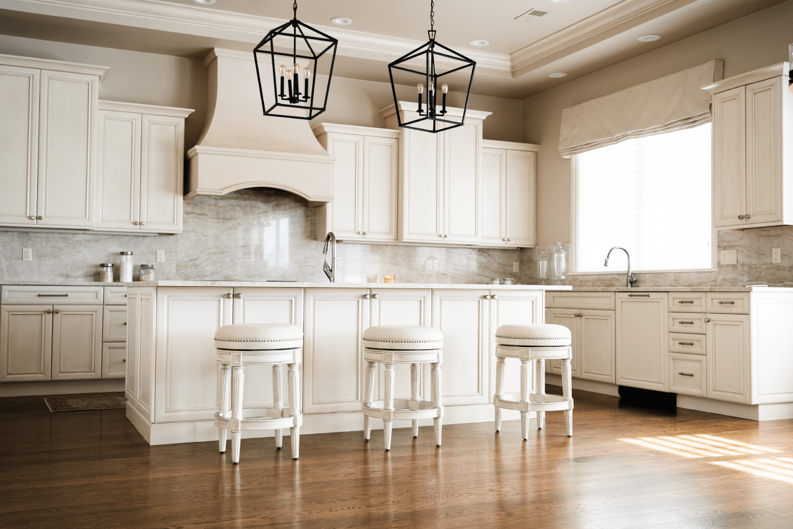 26" Pullman Backless Counter Stool in White Oak Finish with Natural Fabric Upholstery in Stools by Maven Lane