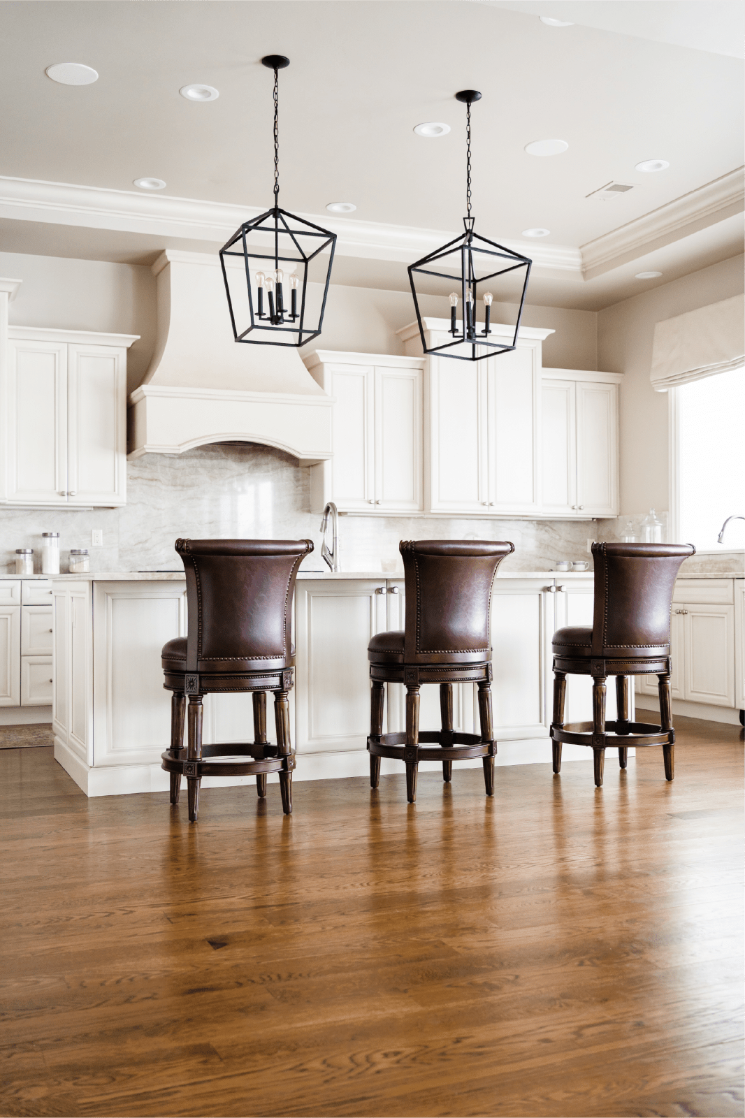26" Pullman Counter Stool in Dark Walnut Finish with Vintage Brown Vegan Leather in Stools by Maven Lane