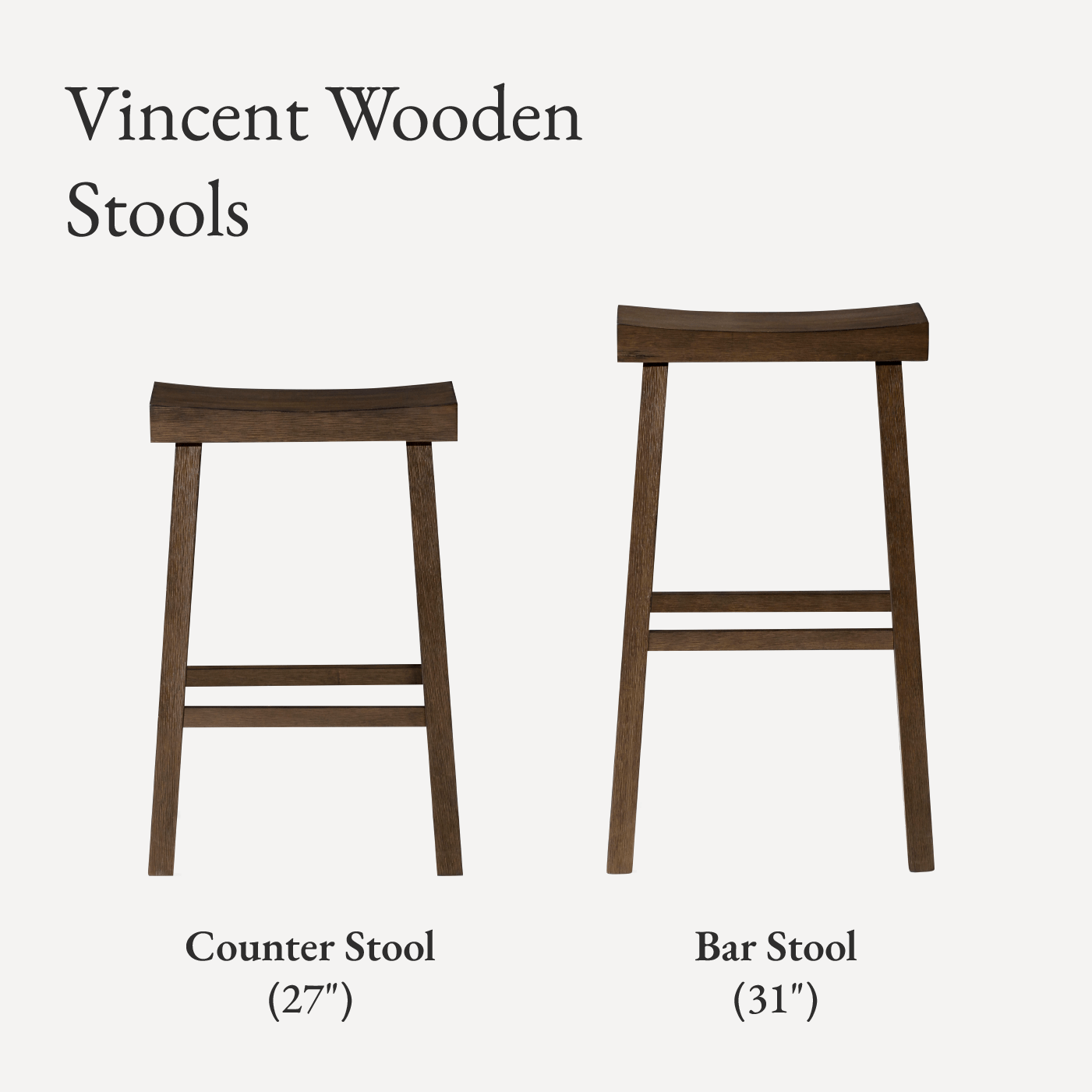 27" Vincent Counter Stool in Antiqued Brown Finish in Stools by Maven Lane