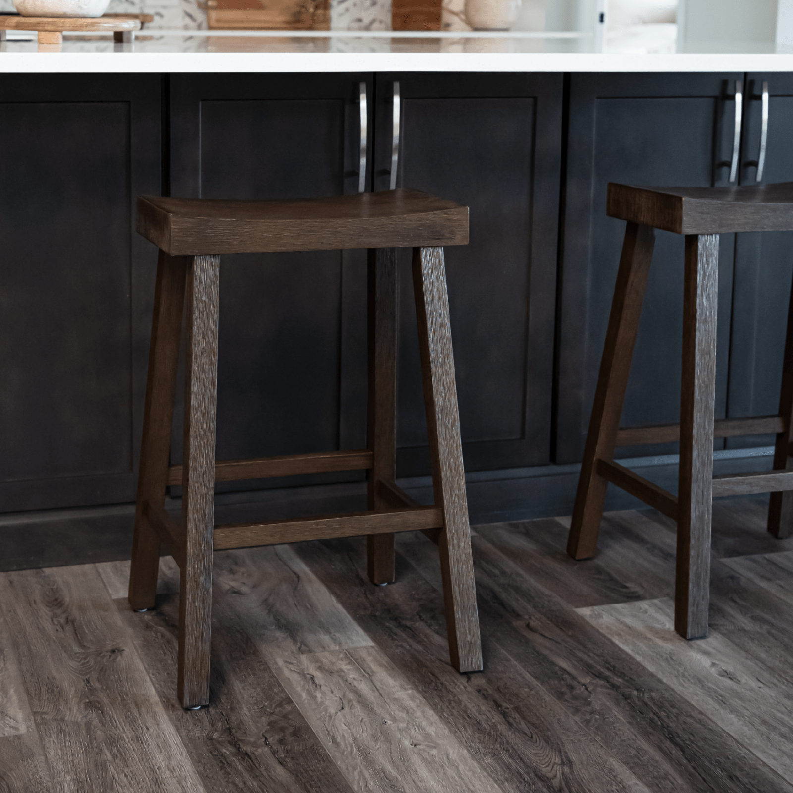 27" Vincent Counter Stool in Antiqued Brown Finish in Stools by Maven Lane