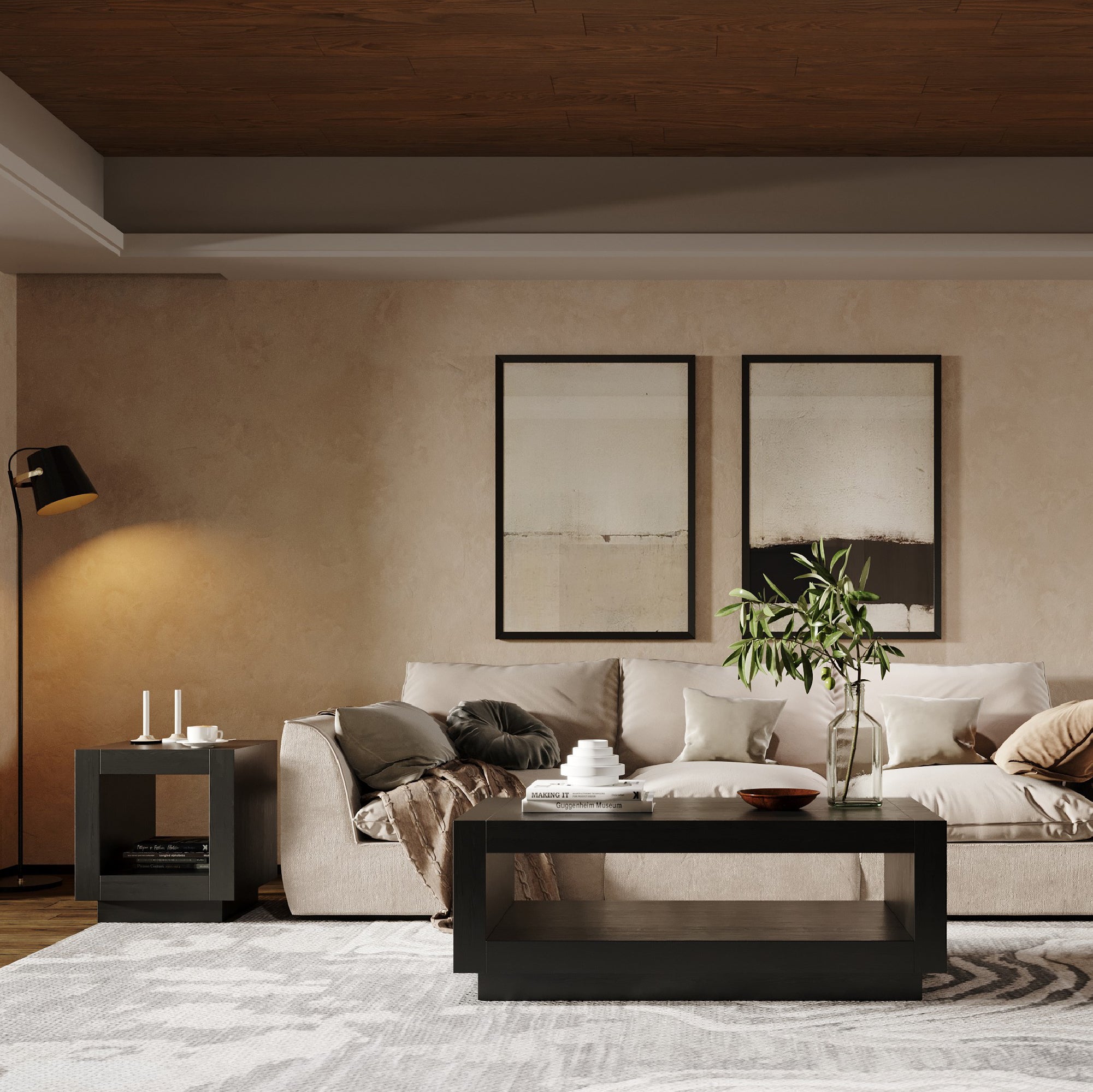 Artemis Contemporary Wooden Side Table in Refined Black Finish in Accent Tables by Maven Lane