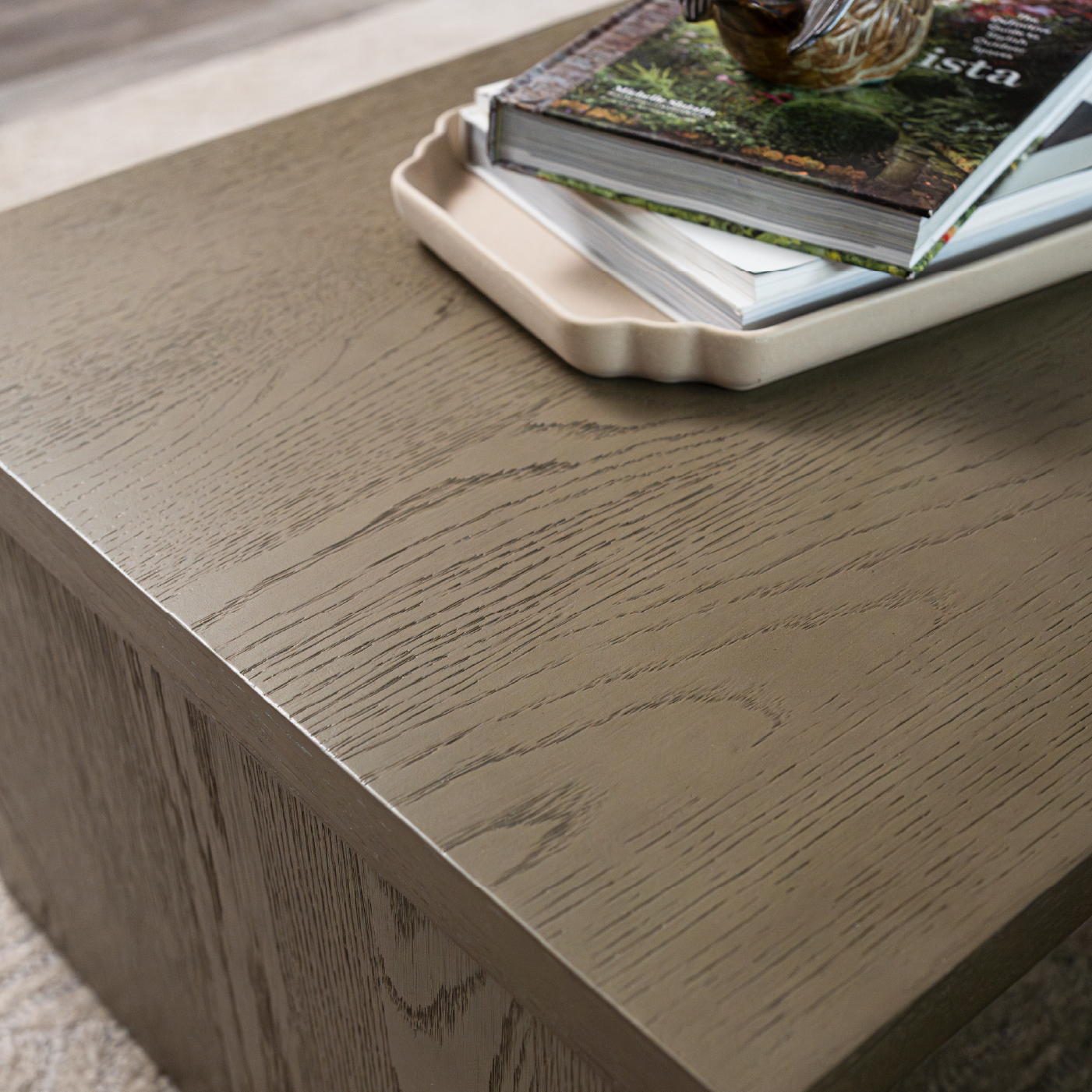 Zeno Rectangular Coffee Table in Aged Grey