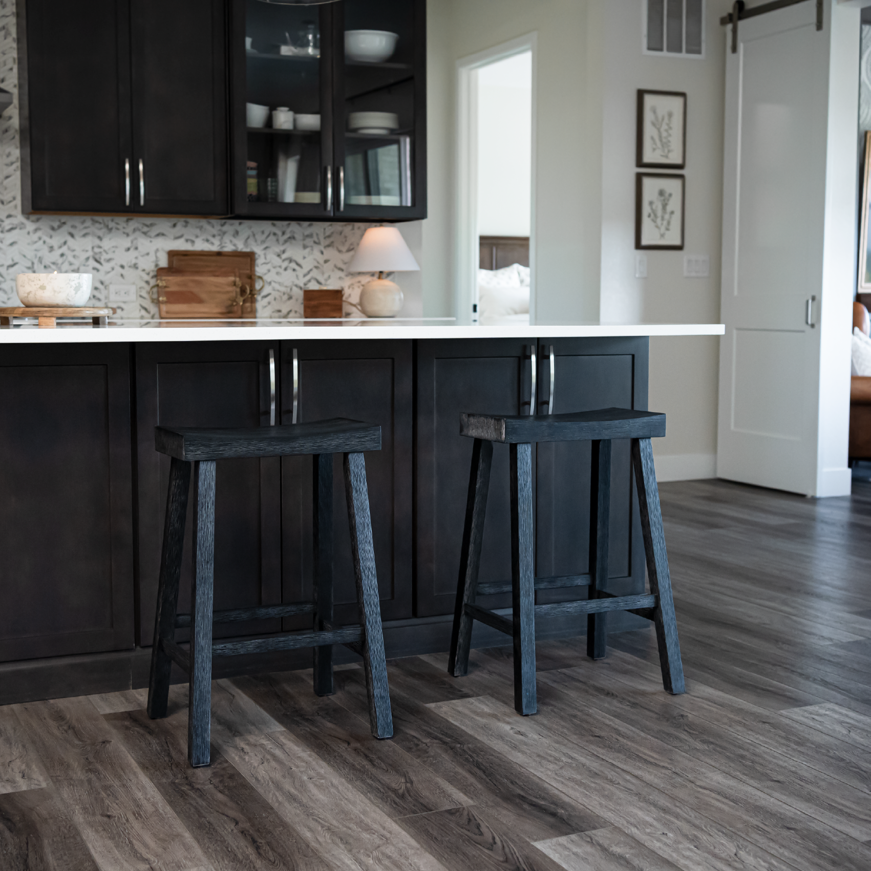 27" Vincent counter height kitchen stool - antiqued black finish in Stools by Maven Lane