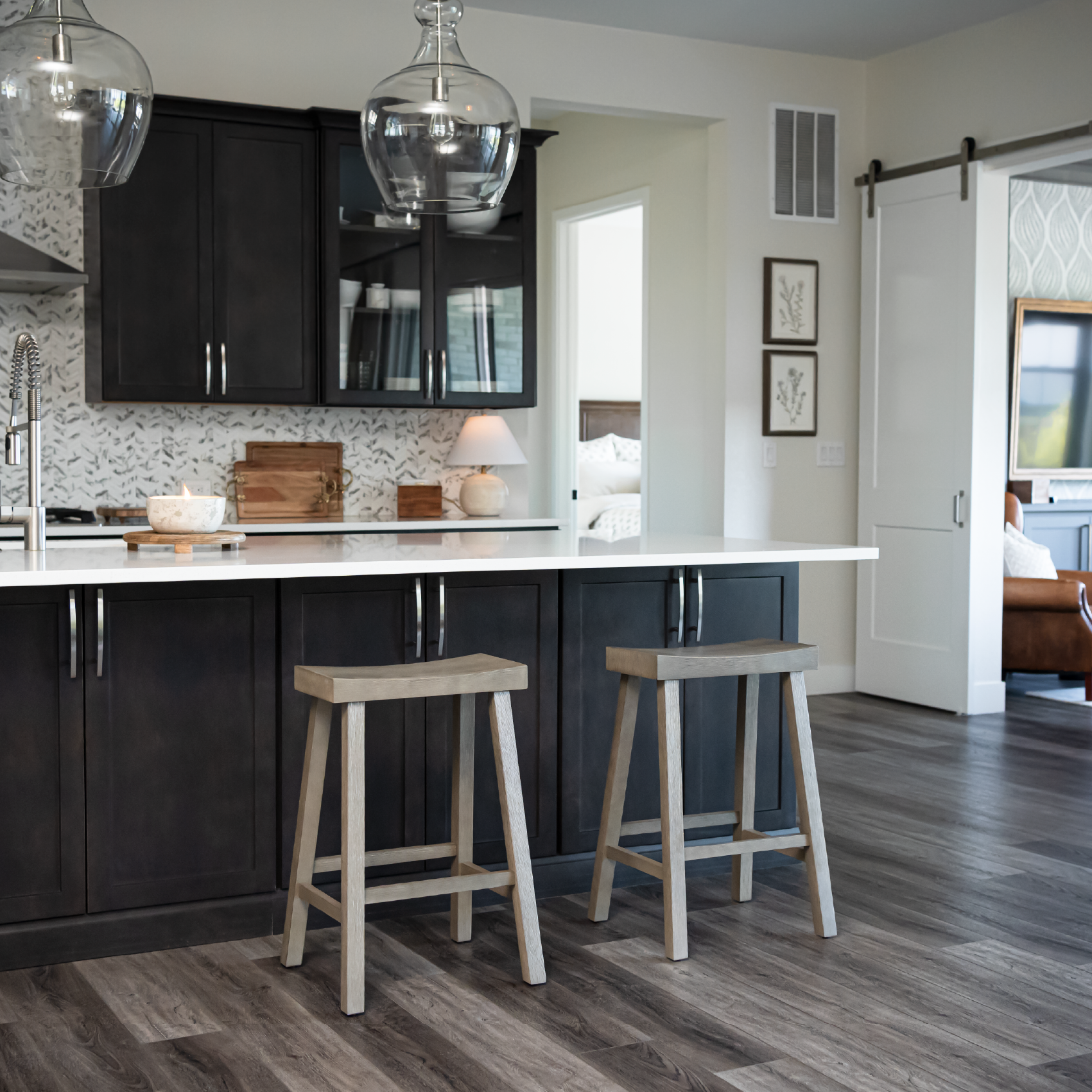 27" Vincent counter height kitchen stool - antiqued grey finish in Stools by Maven Lane