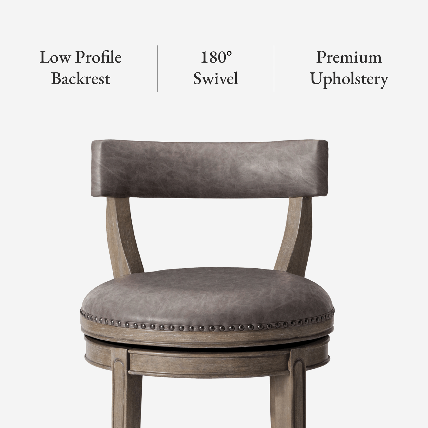 30" Alexander Bar Stool in Reclaimed Oak Finish with Ronan Stone Vegan Leather in Stools by Maven Lane