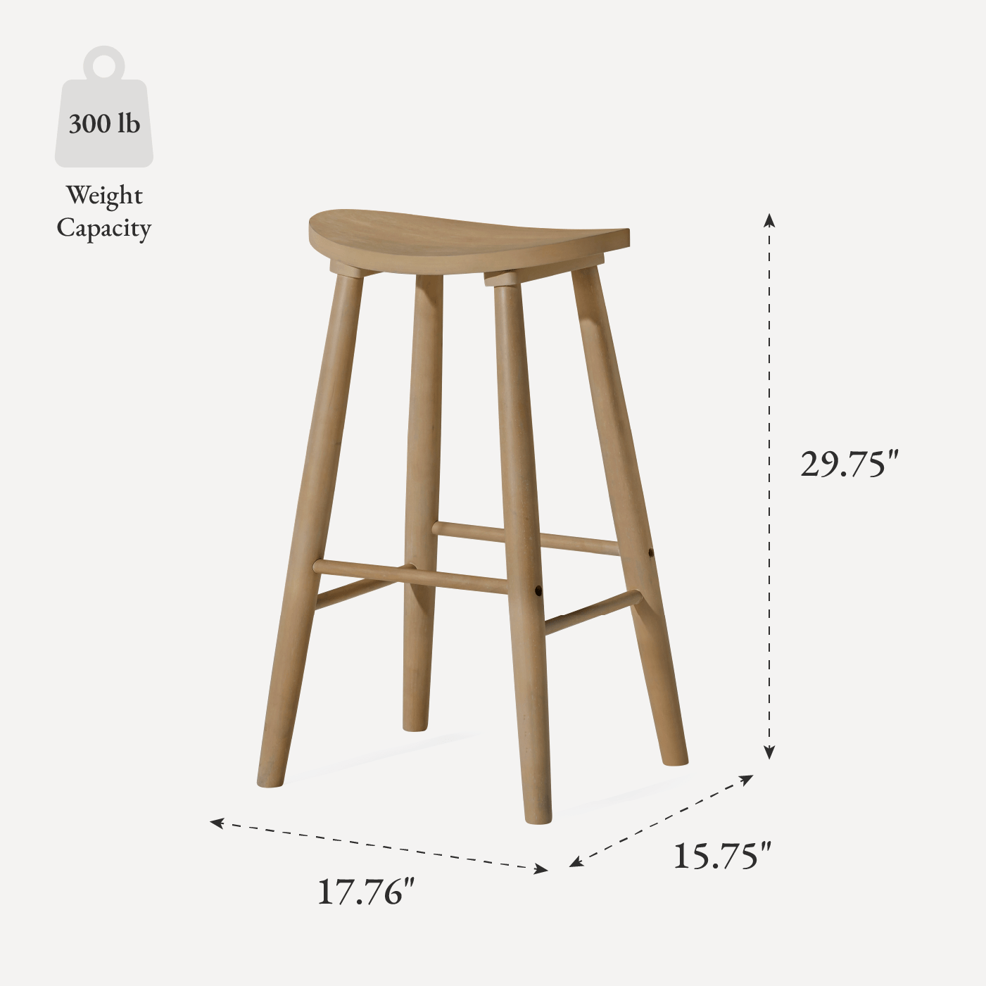 30" Luna Bar Stool in Natural Finish in Stools by Maven Lane
