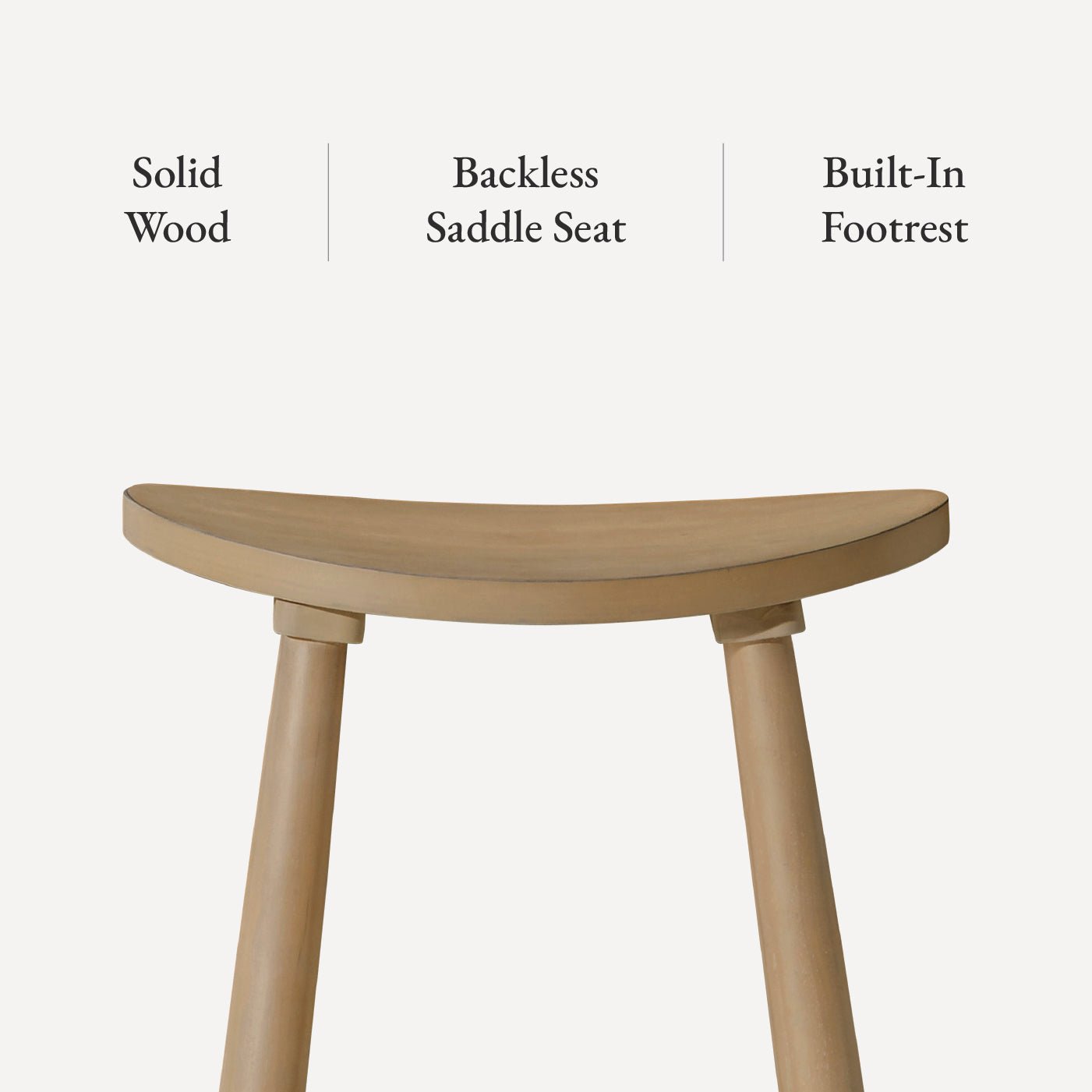 30" Luna Bar Stool in Oak Wood Finish in Stools by Maven Lane