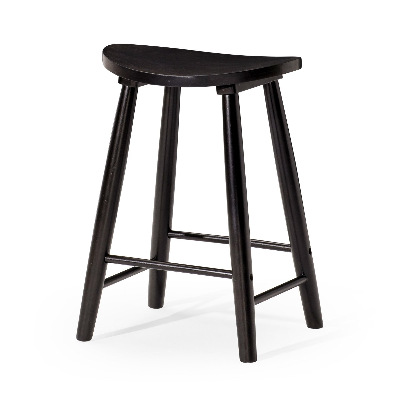 30" Luna Bar Stool in Rustic Black Wood Finish in Stools by Maven Lane