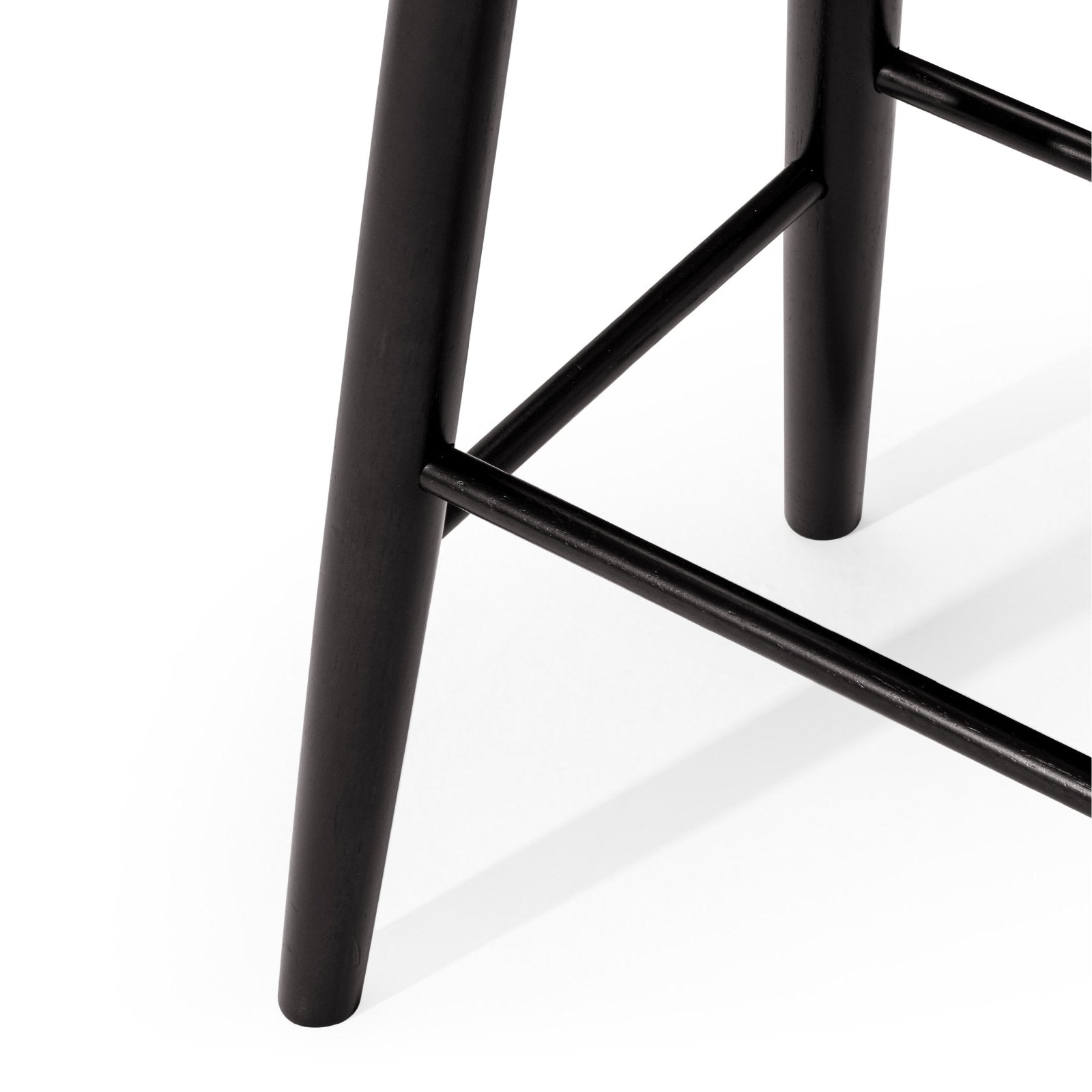 30" Luna Bar Stool in Rustic Black Wood Finish in Stools by Maven Lane