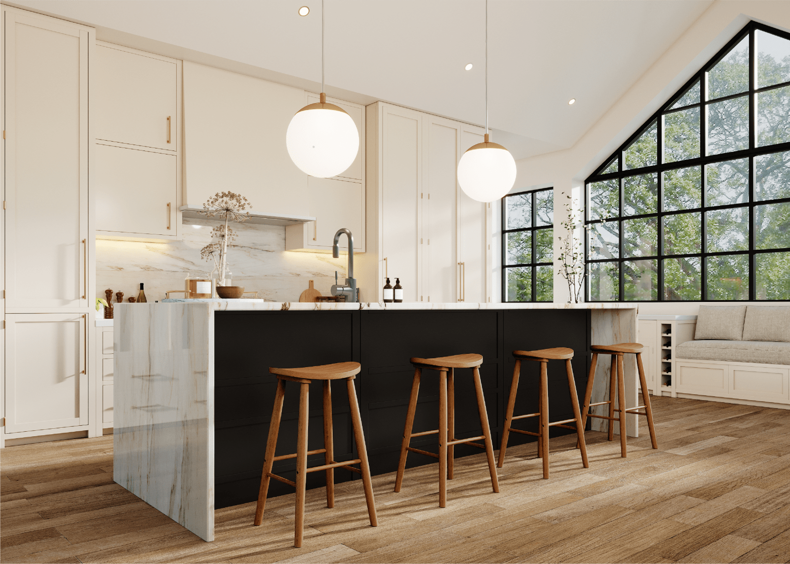 30" Luna Bar Stool in Rustic Natural Wood Finish in Stools by Maven Lane