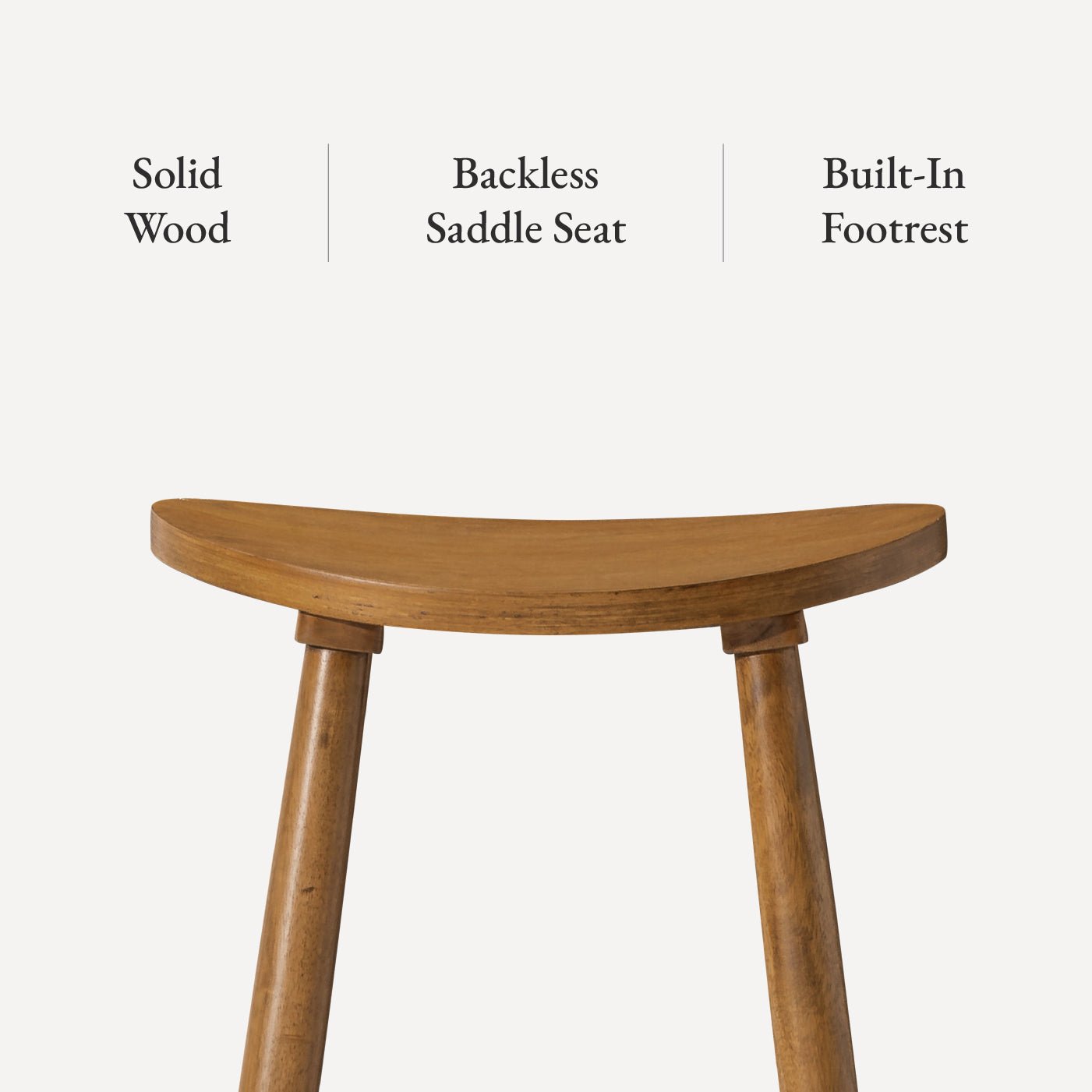 30" Luna Bar Stool in Rustic Natural Wood Finish in Stools by Maven Lane