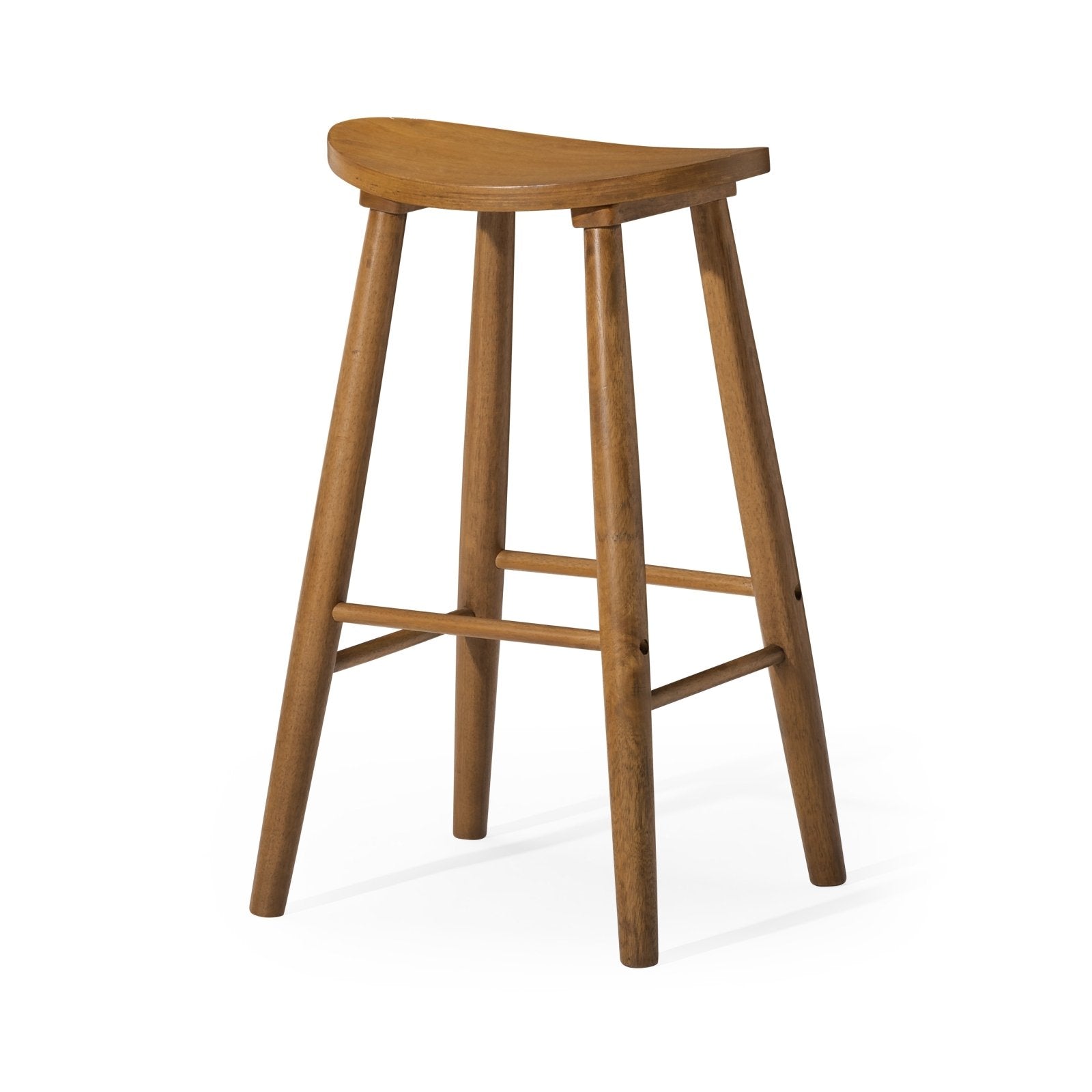 30" Luna Bar Stool in Rustic Natural Wood Finish in Stools by Maven Lane