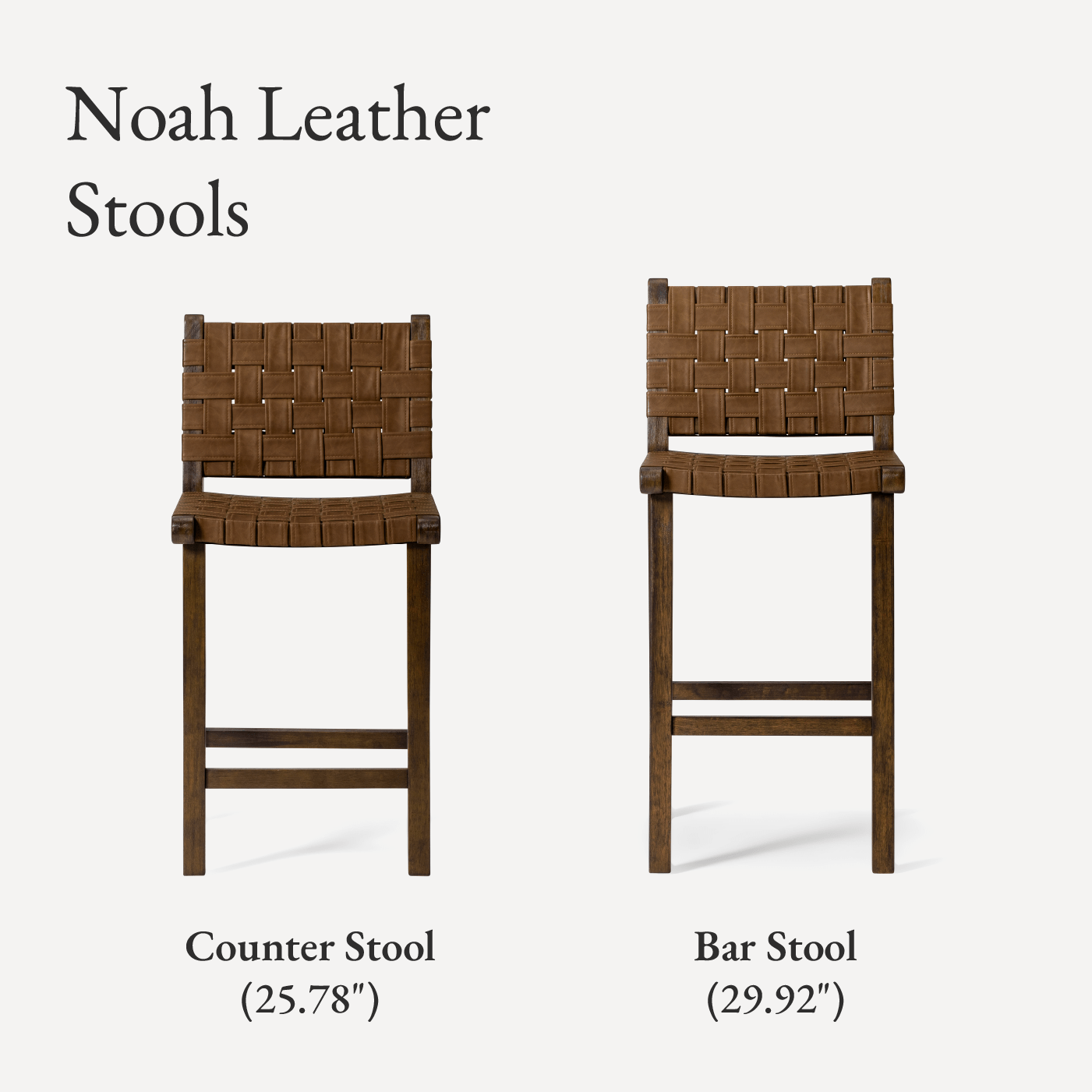 30" Noah Bar Stool in Aged Brown Finish with Cocoa Brown Vegan Leather in Stools by Maven Lane