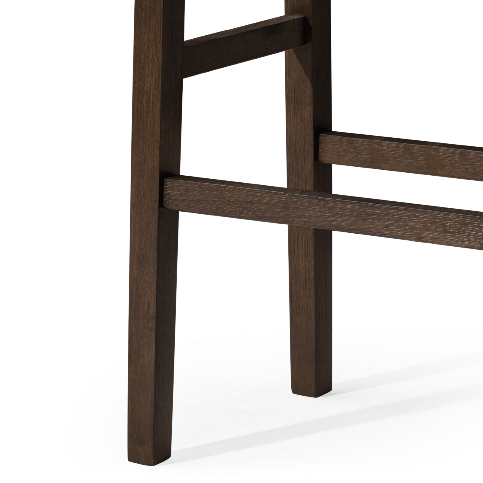 31" Emerson Bar Stool in Weathered Brown Wood Finish with Marksman Saddle Vegan Leather in Stools by Maven Lane
