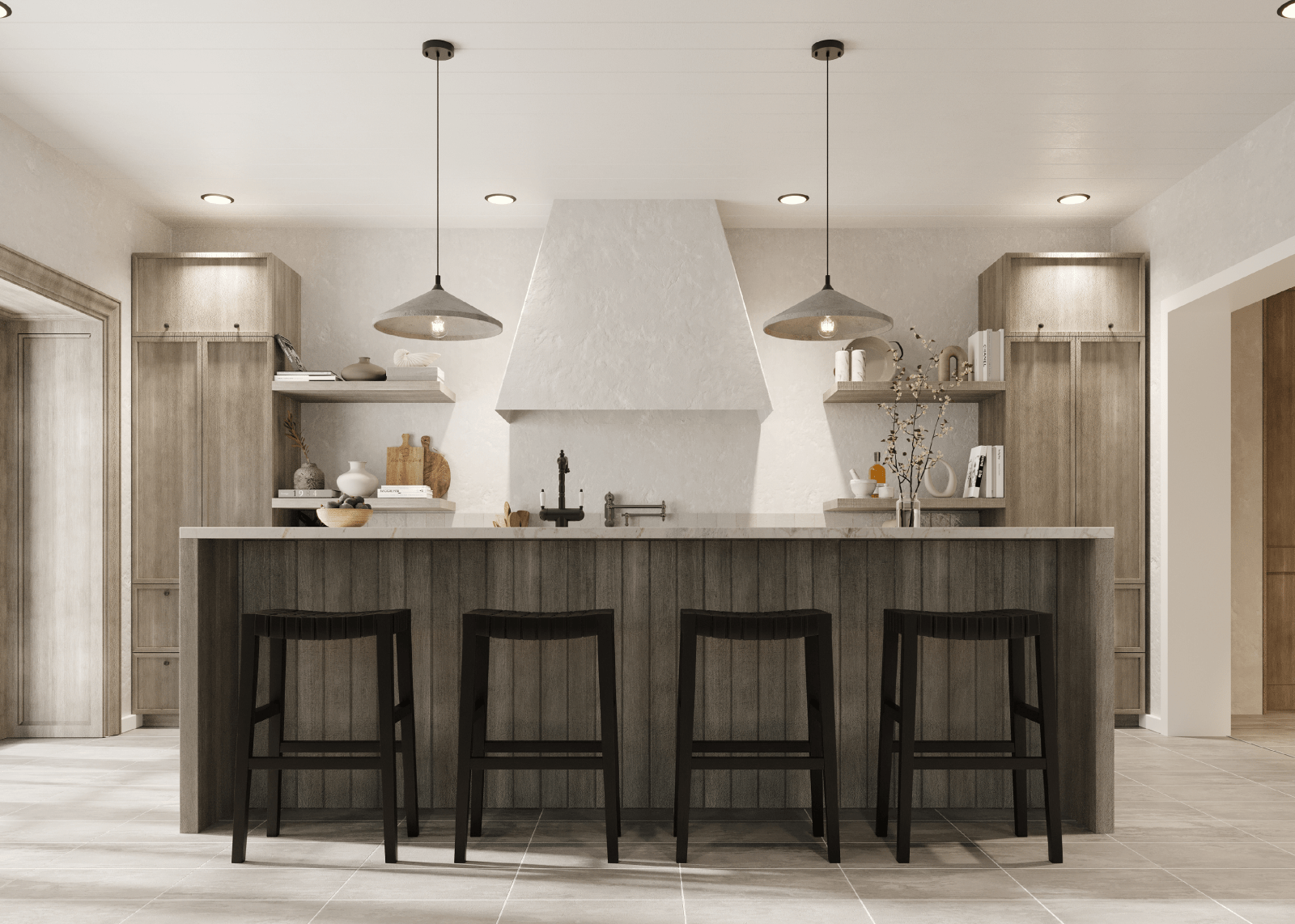 31" Emerson Bar Stool in Weathered Brown Wood Finish with Marksman Saddle Vegan Leather in Stools by Maven Lane